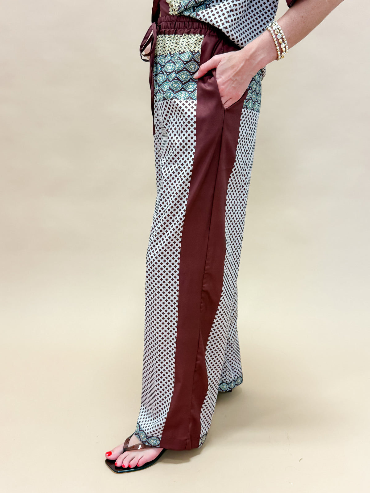 Aubrey Geometric Print Pant Set