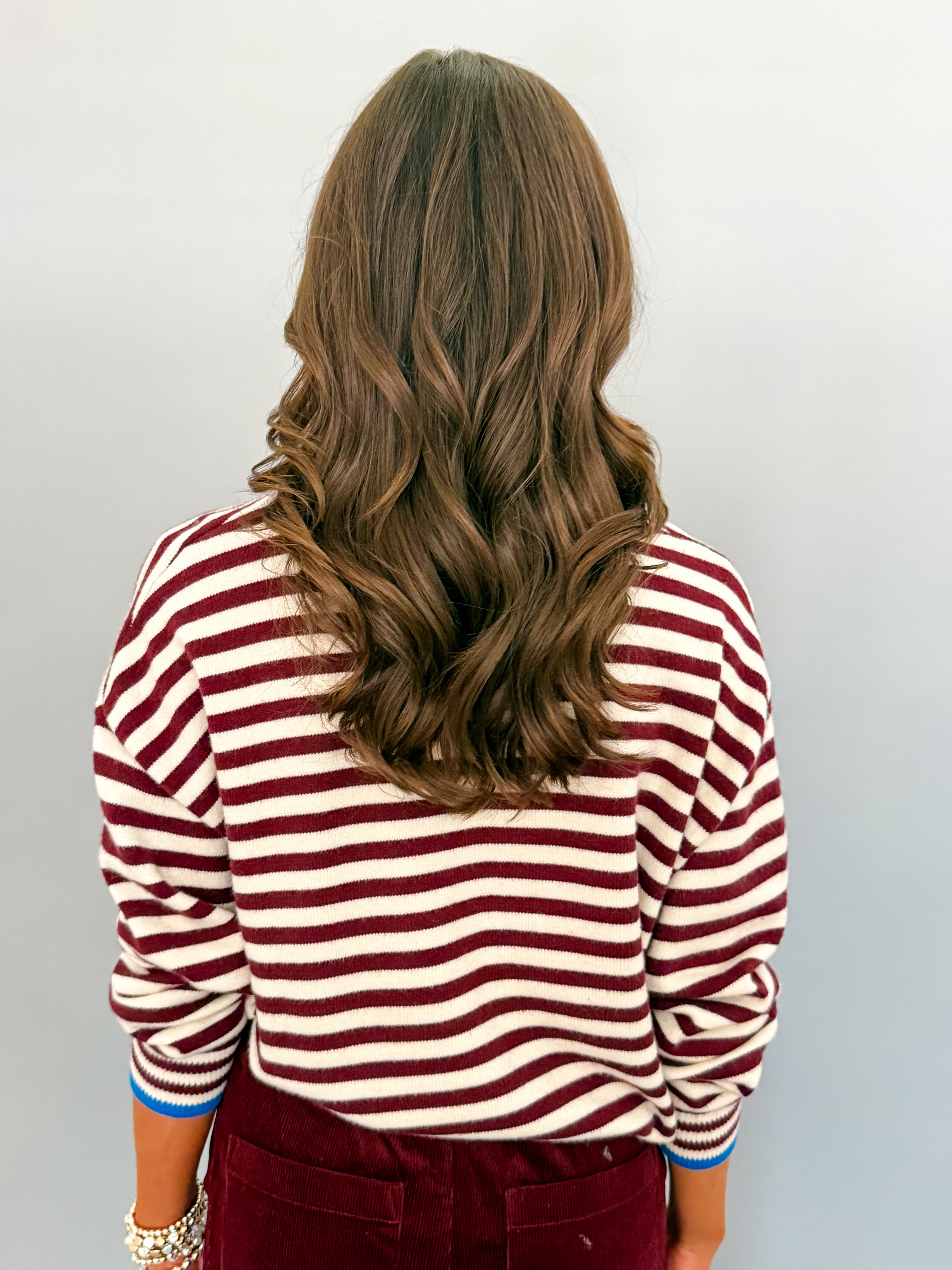 Audrey Striped Sweater-Bordeaux/Cobalt