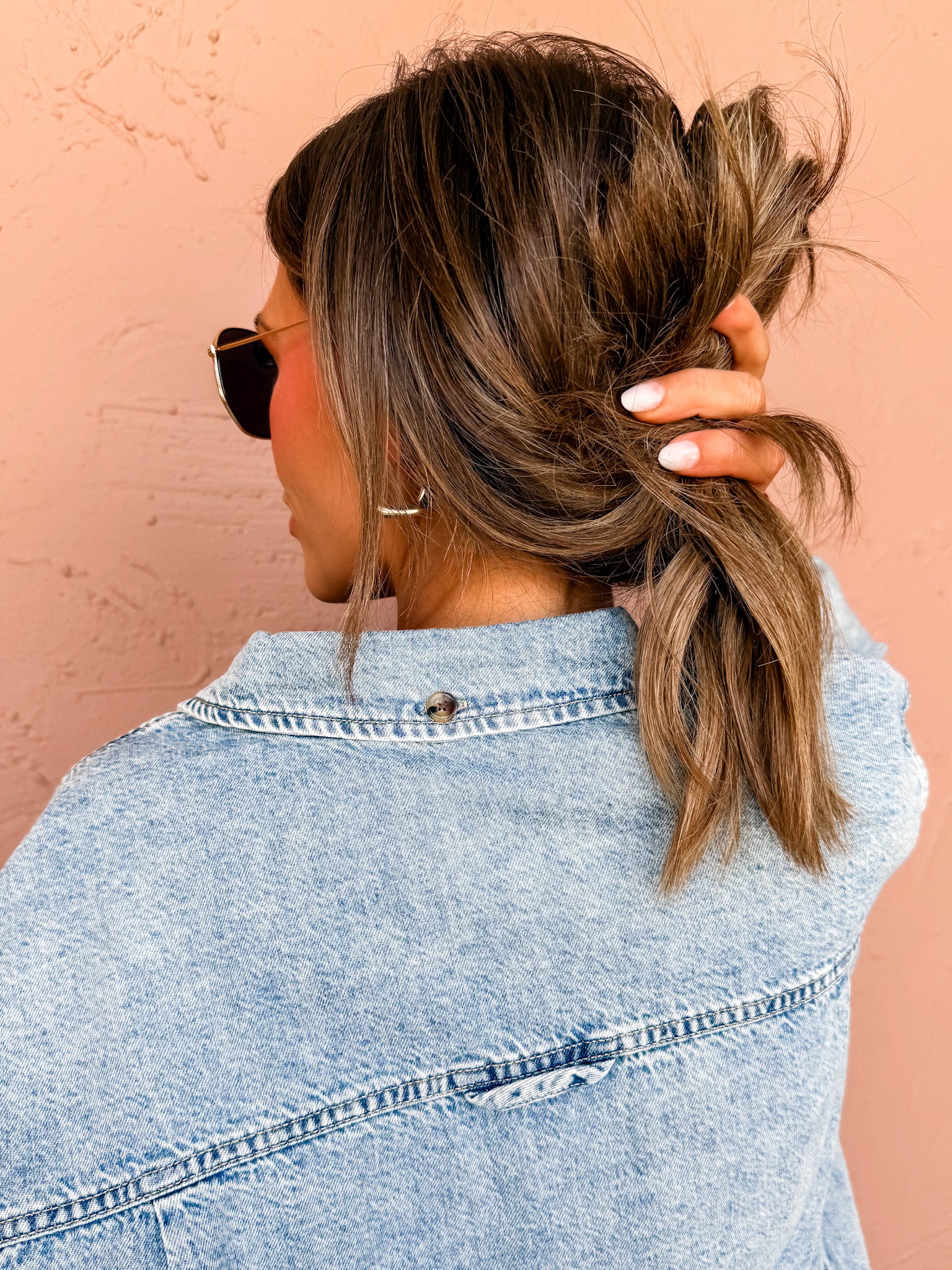 Autumn Skies Oversized Denim Top