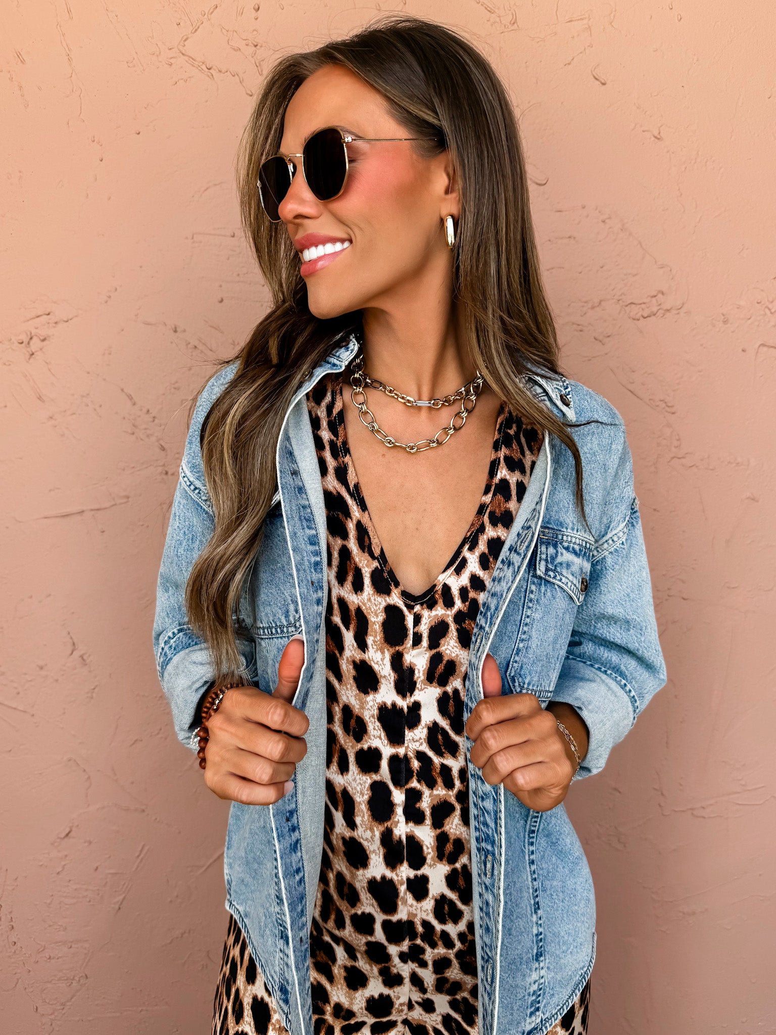 Autumn Skies Oversized Denim Top