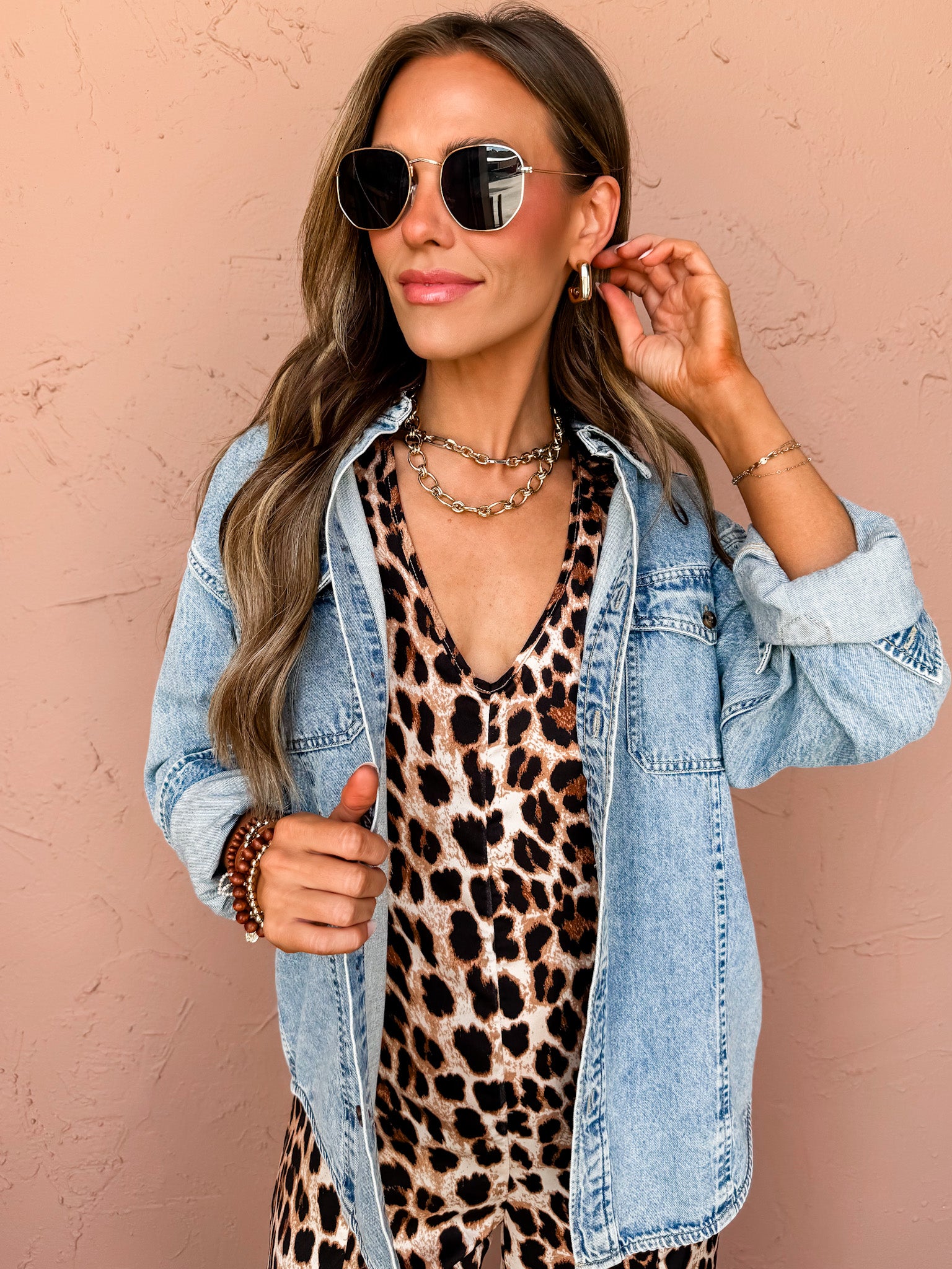 Autumn Skies Oversized Denim Top