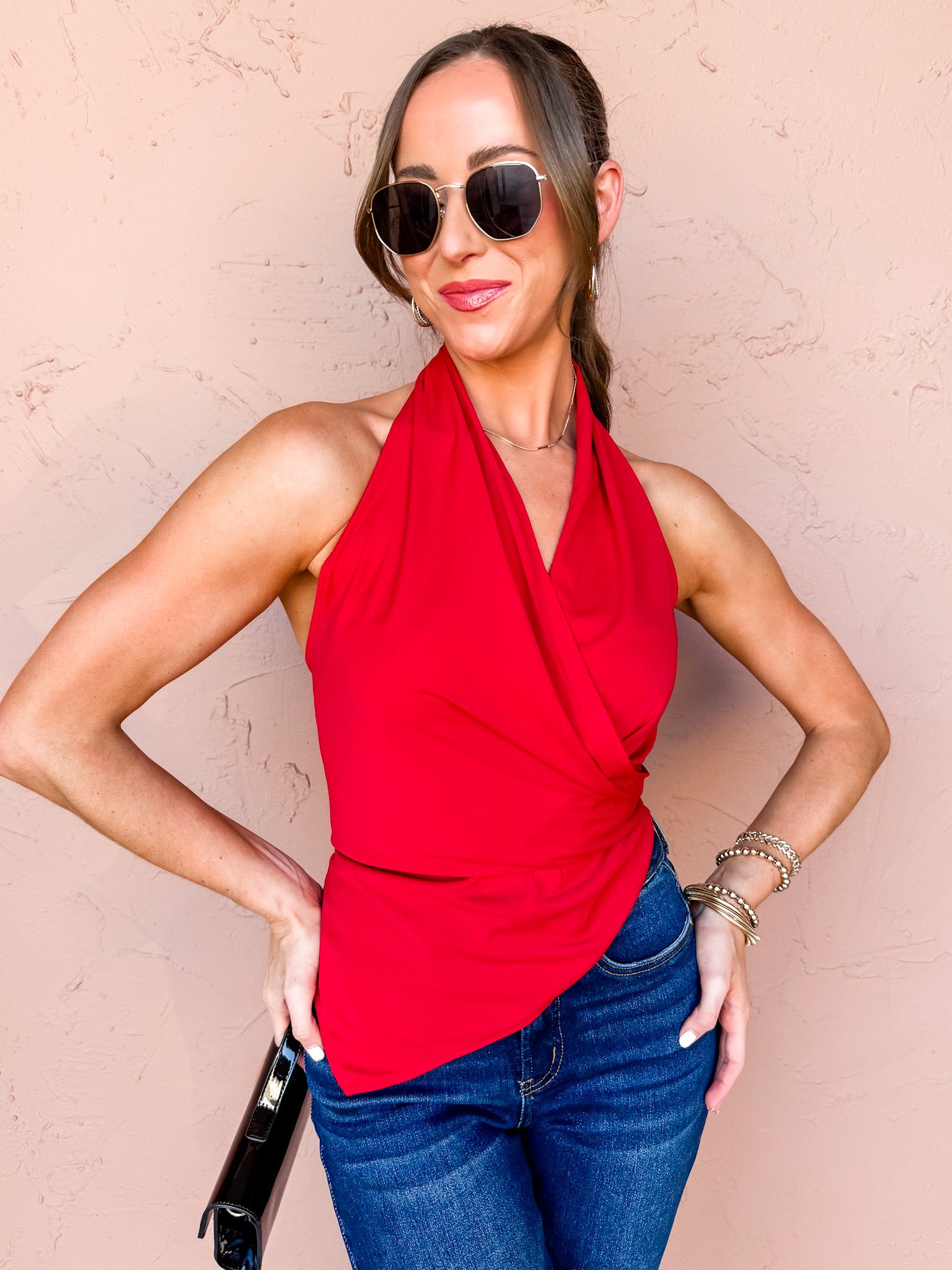 Back In Time Cross Halter Neck Top