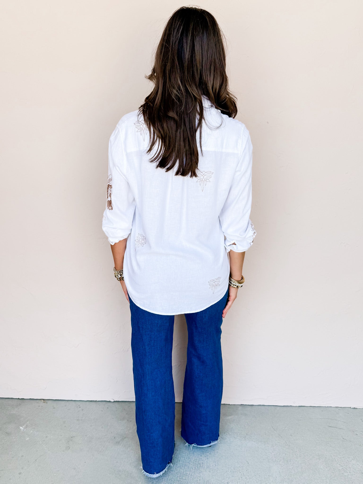 Be A Legend Embroidered Button Front Top