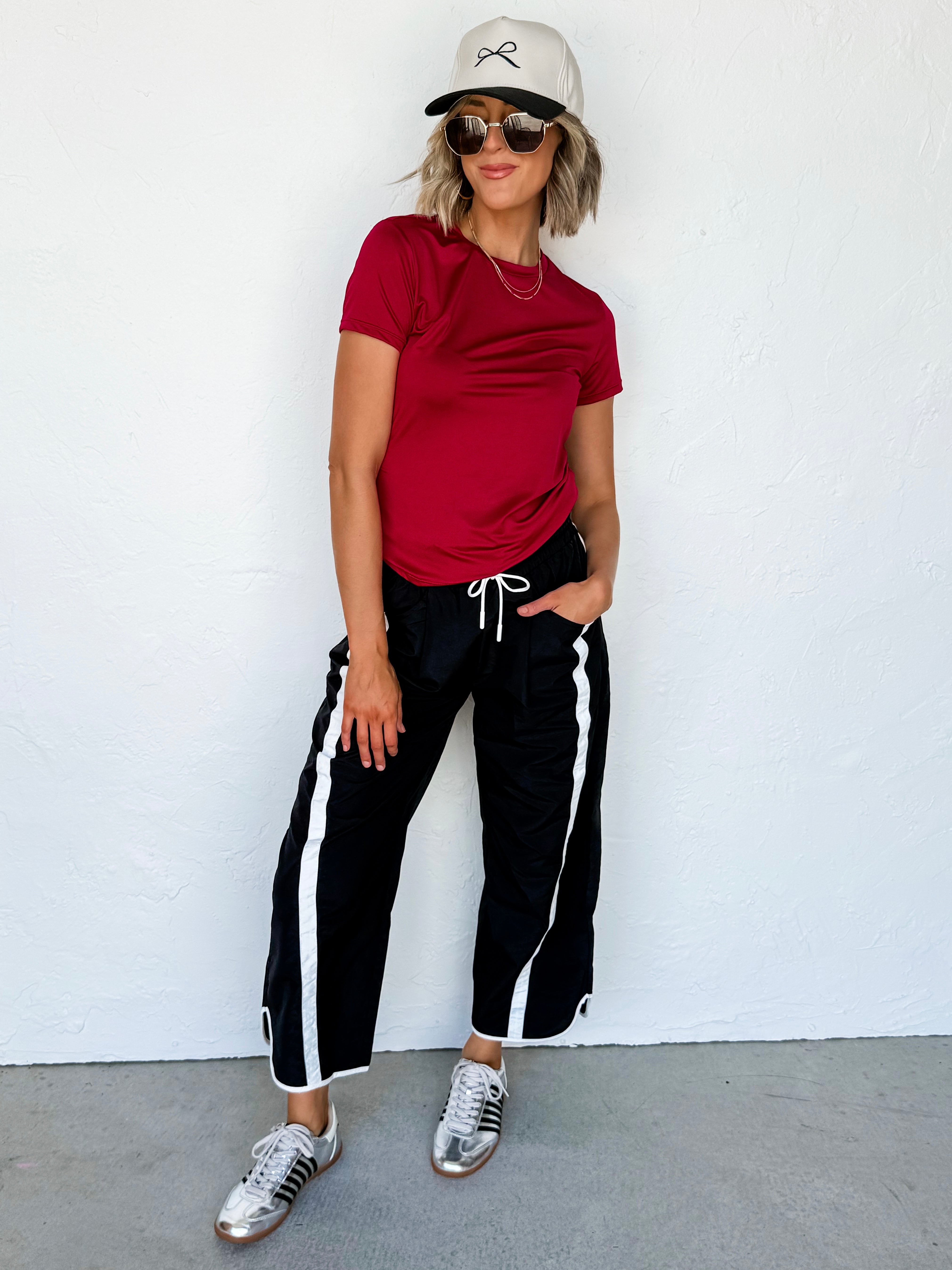 Bea Short Sleeve Top-Red