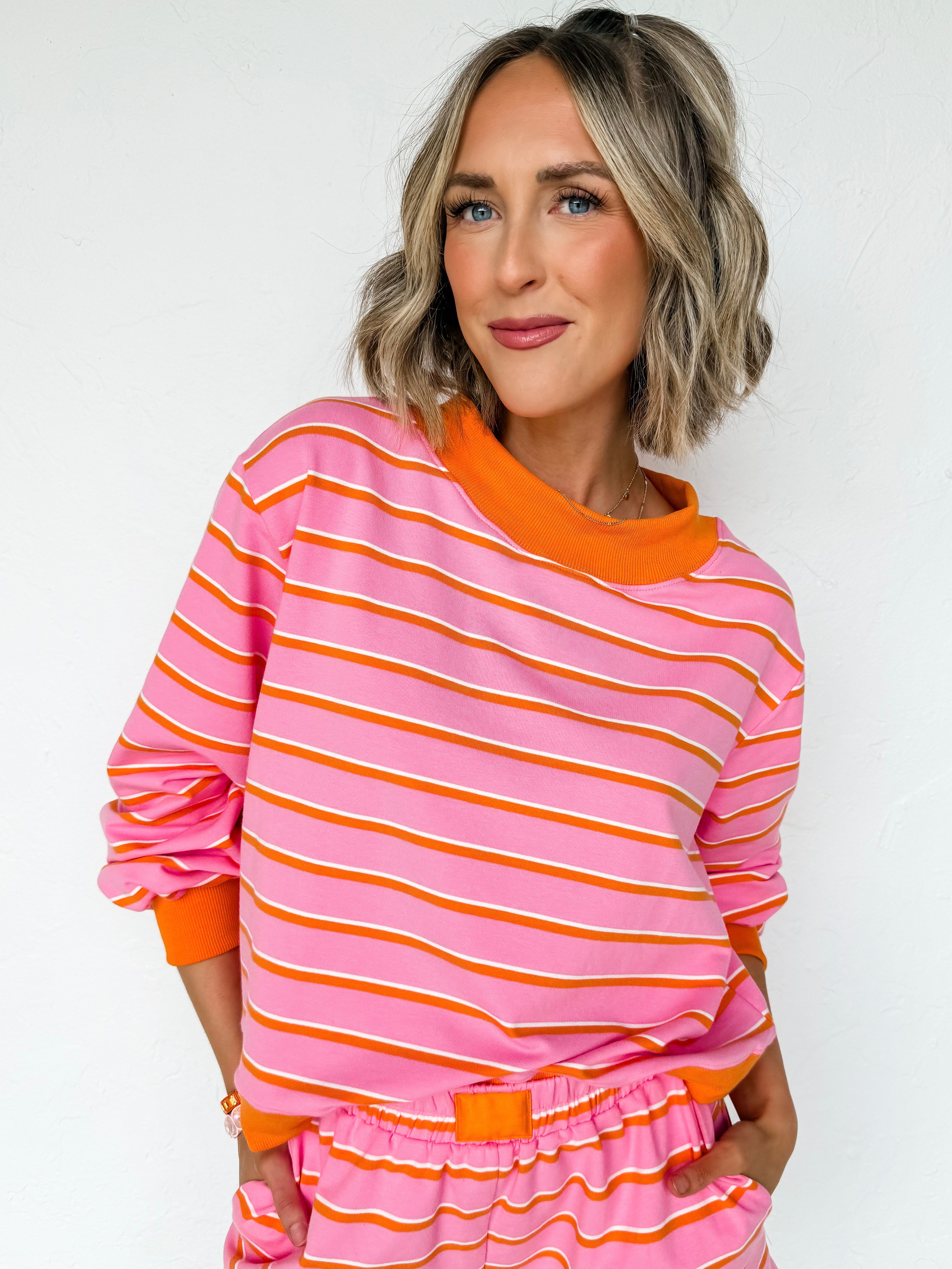 Bella Stripe Sweatshirt Lounge Top