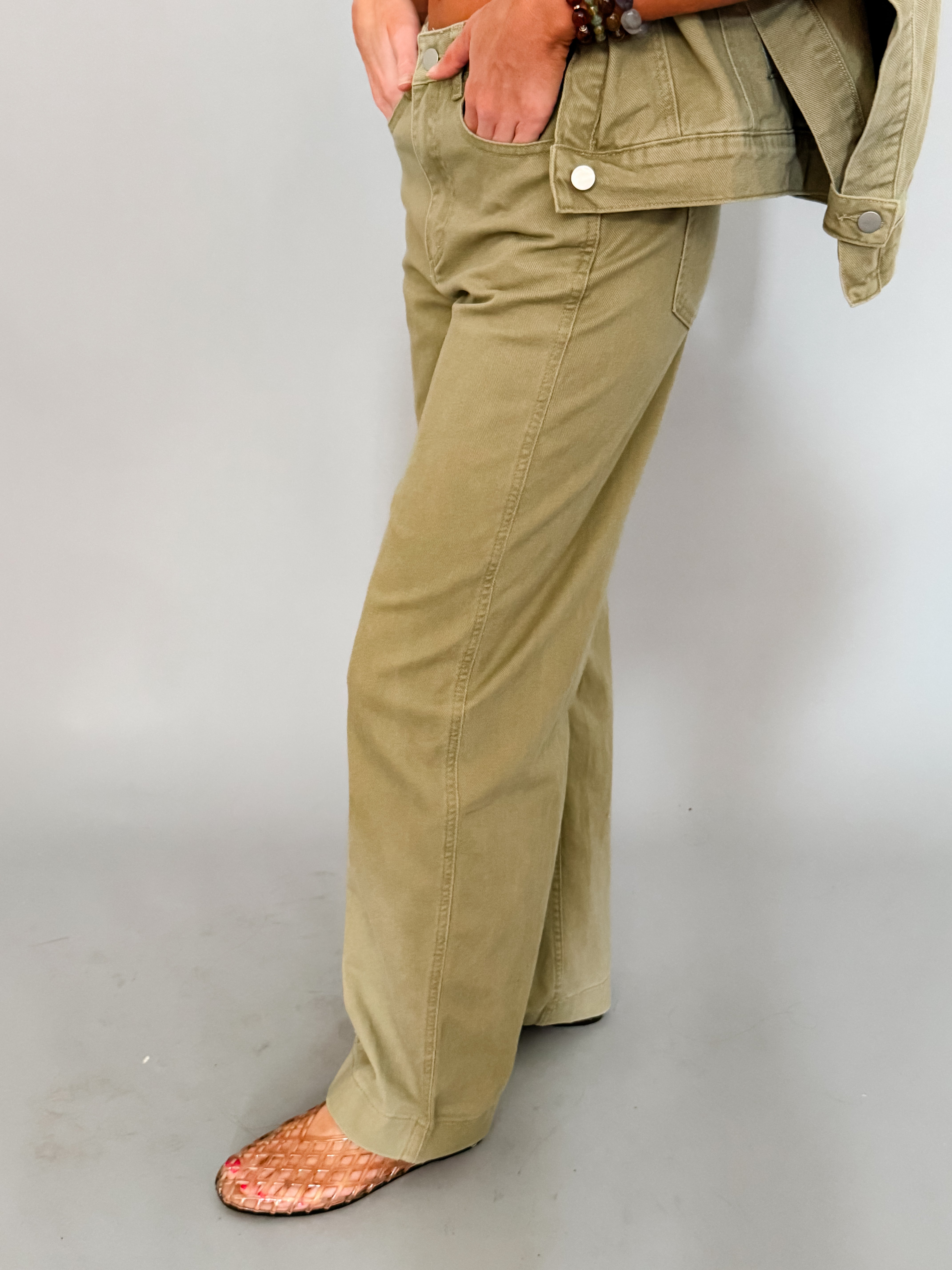 Bethany High Rise Slim Fit Twill Pants