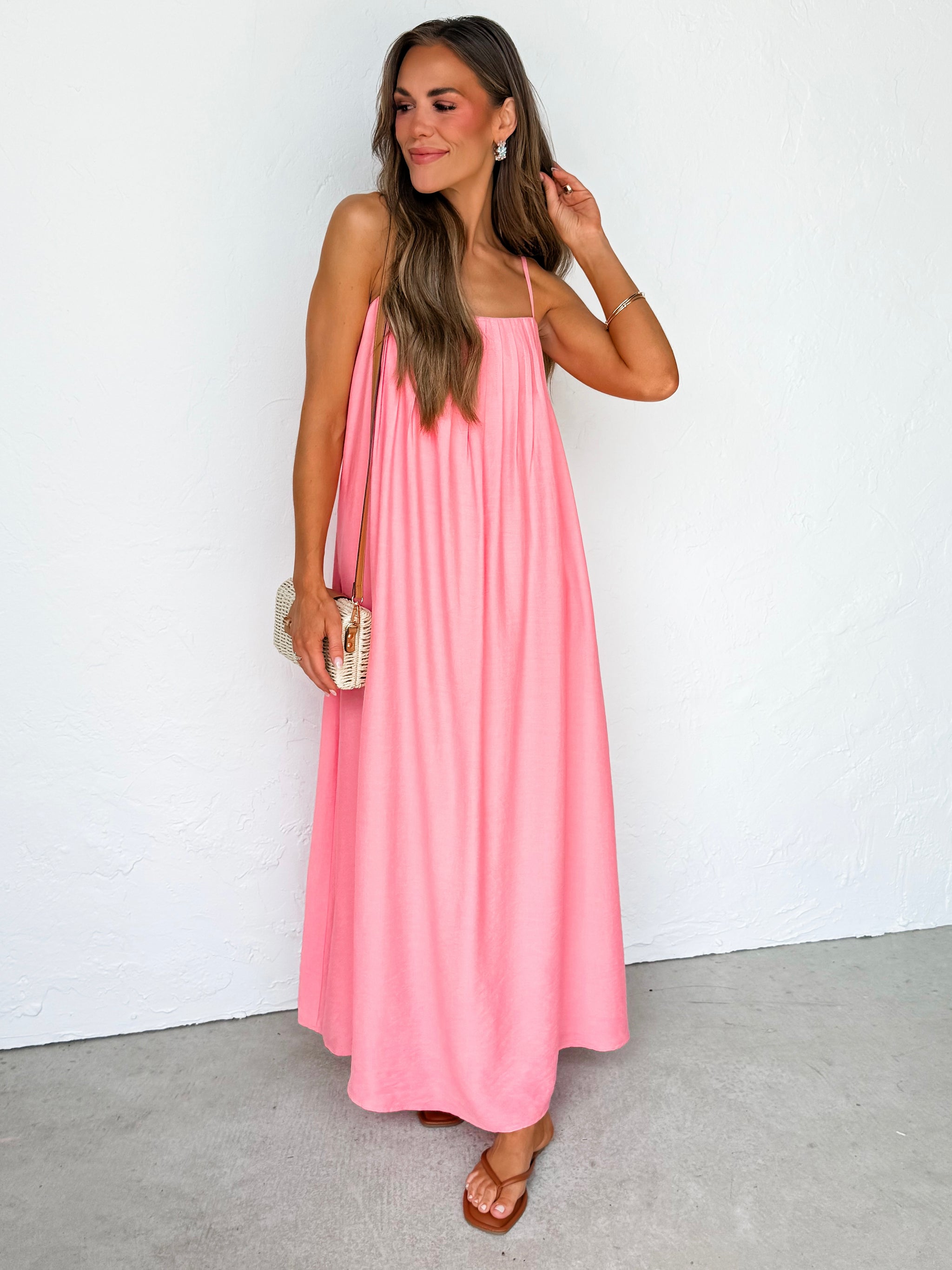 sleeveless pleated dress Beverly Maxi Dress-Blush Color:Light Burgundy Solara has landed. Shop 52.5in Medium published_date:2026-04-10T17:57:09Z