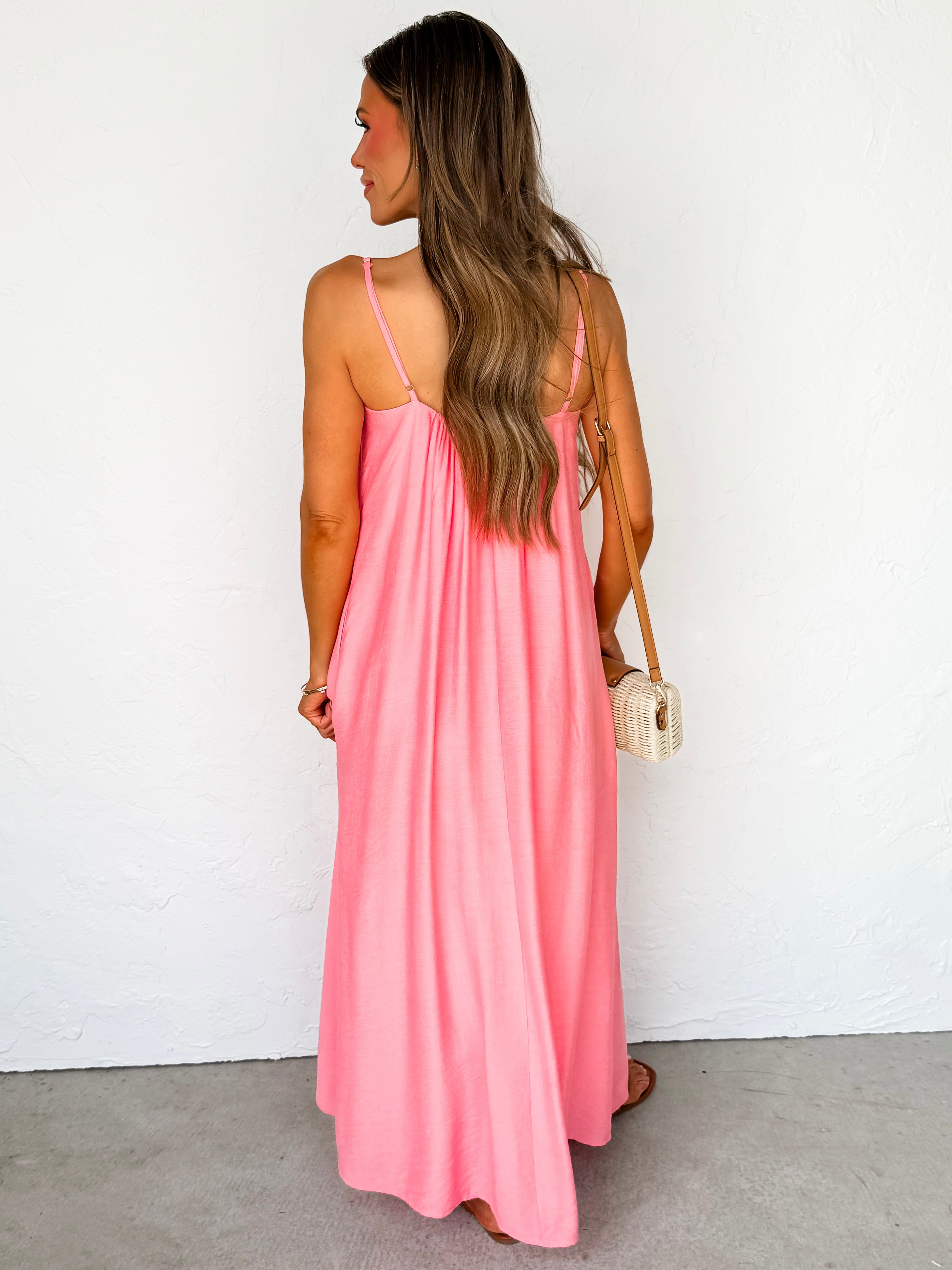 Beverly Pleated Sleeveless Maxi Dress-Blush