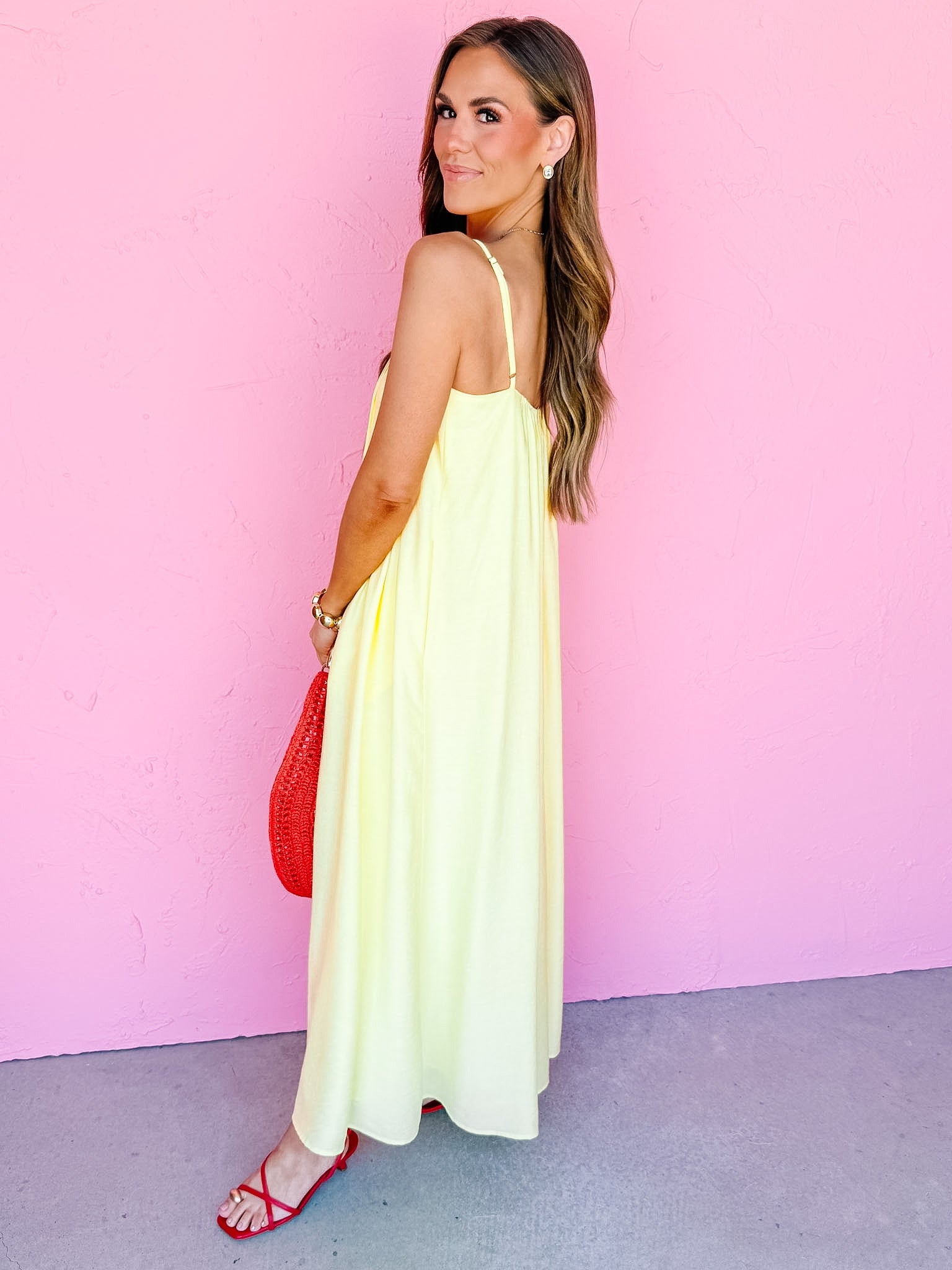 Beverly Pleated Spaghetti Straps Maxi Dress