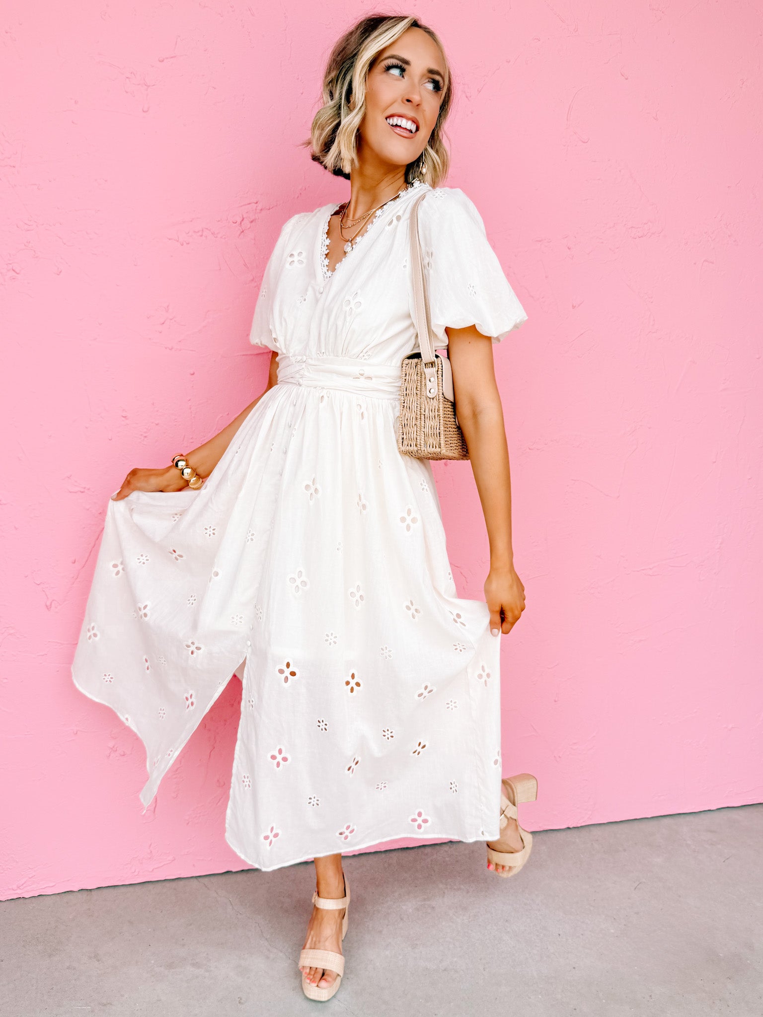 Blakely Button Front Midi Dress