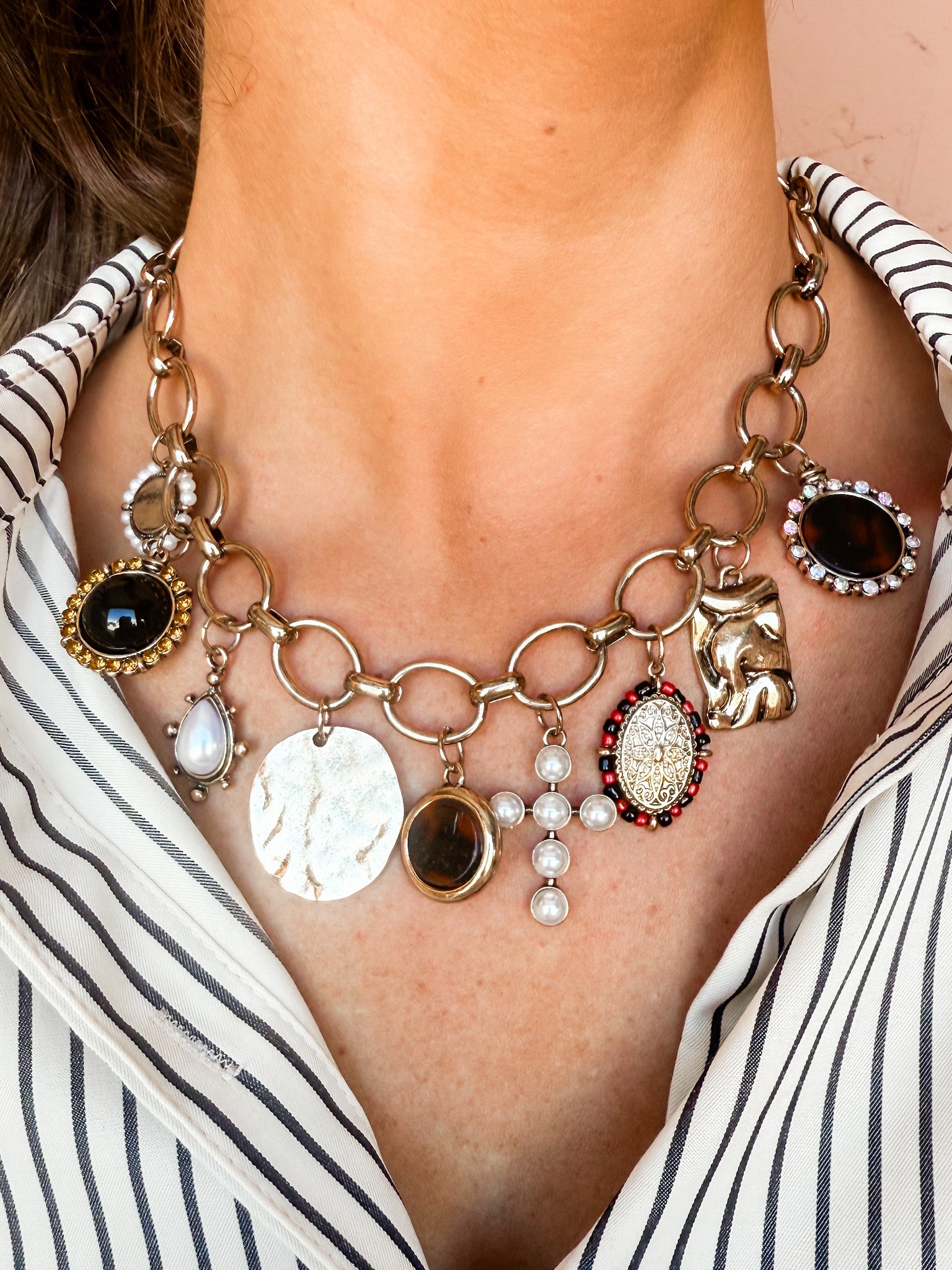 Bold Symphony Charm Necklace