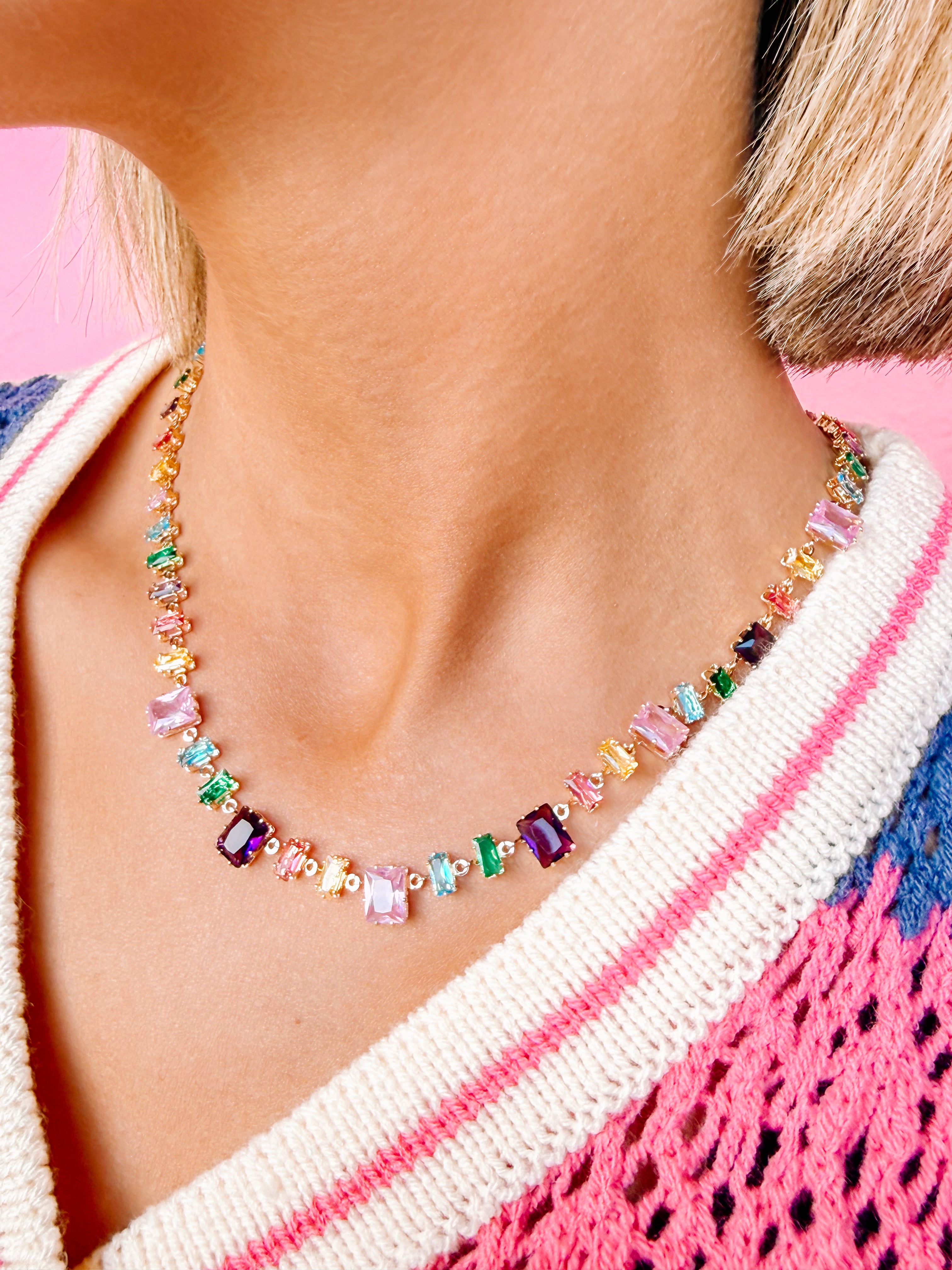 Brandy Crystal Necklace & Earrings Set