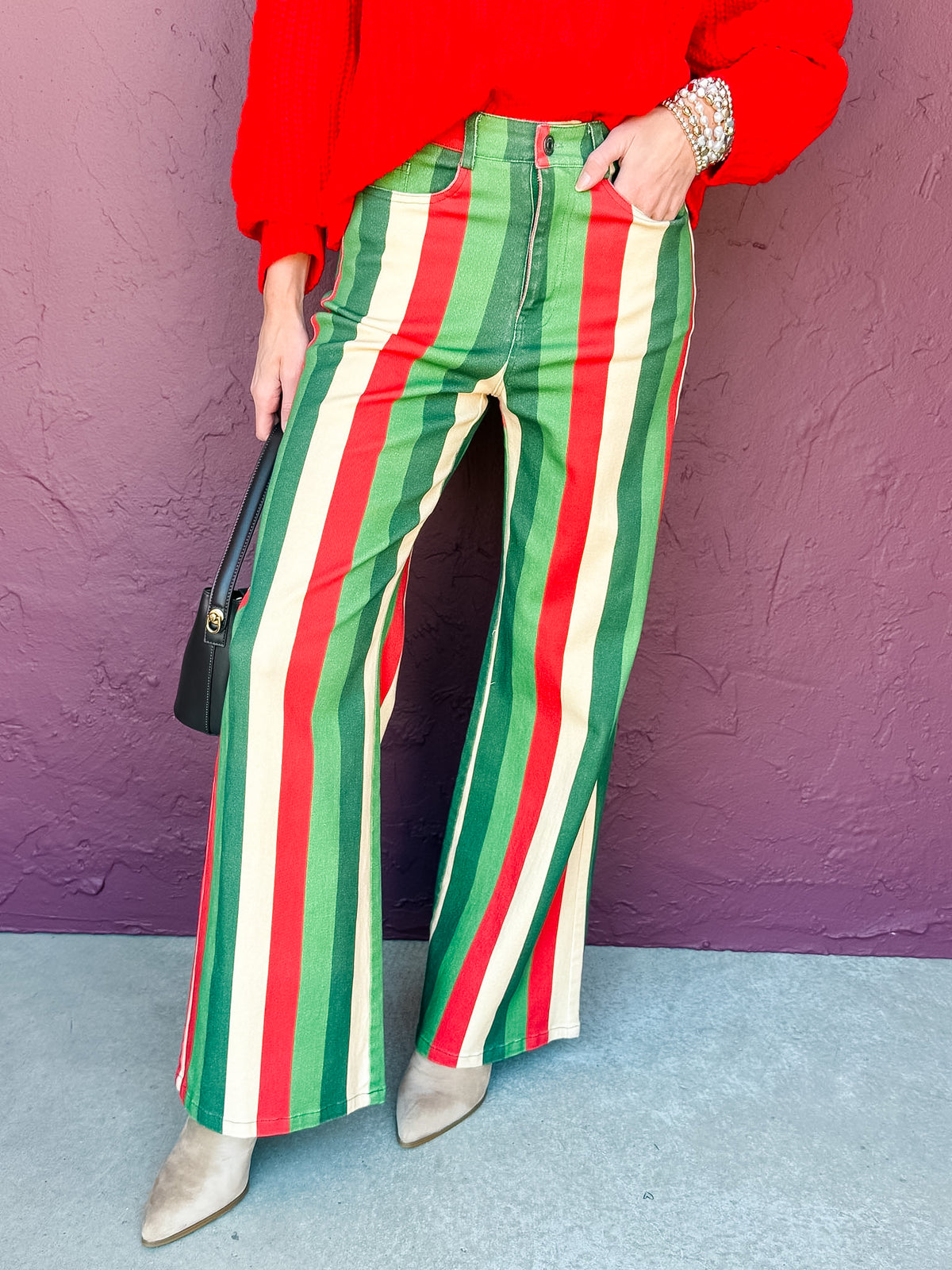 Brandy Multi Stripe Wide Leg Pants-Holiday