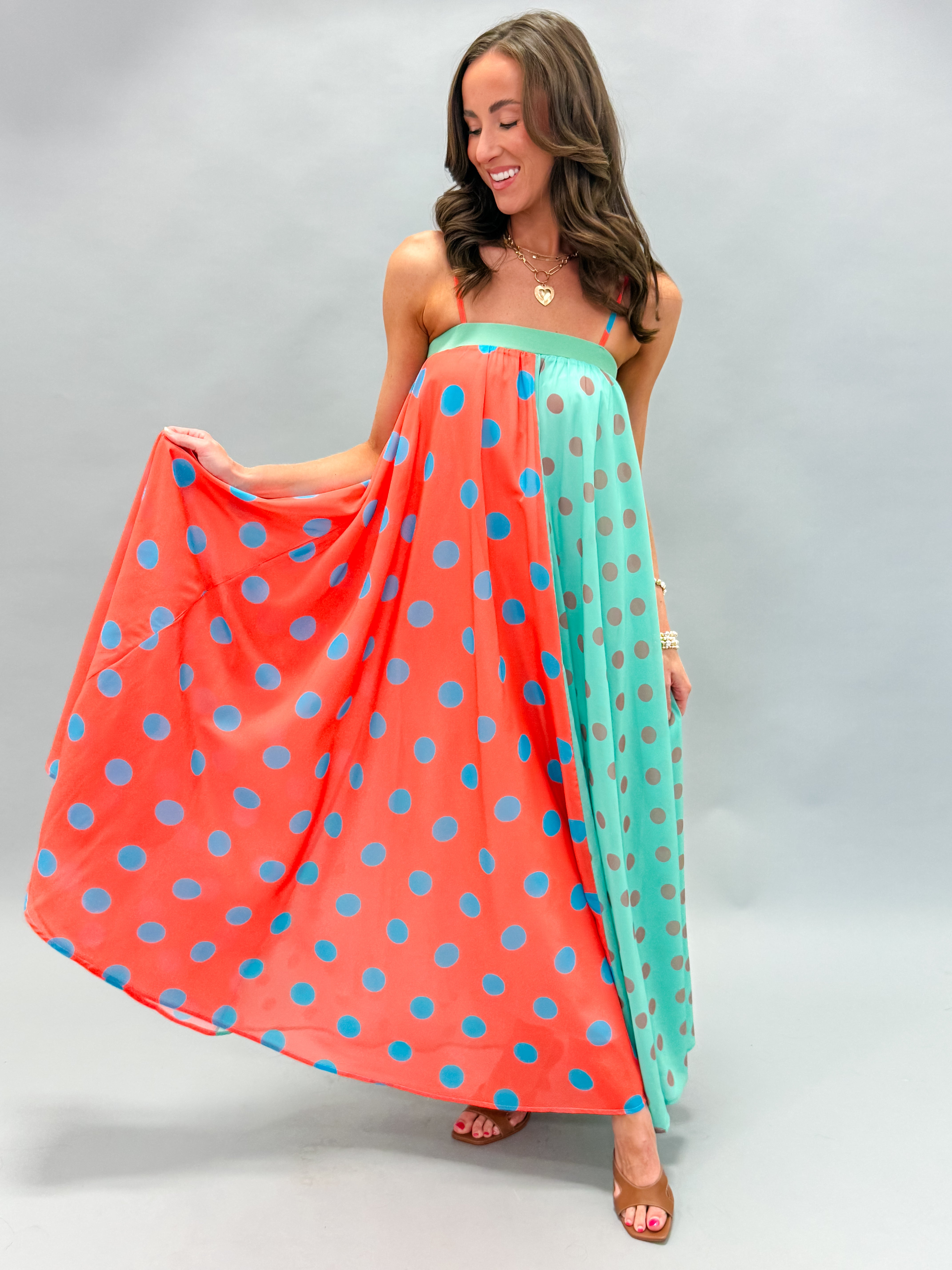 Brielle Polka Dot Maxi Dress