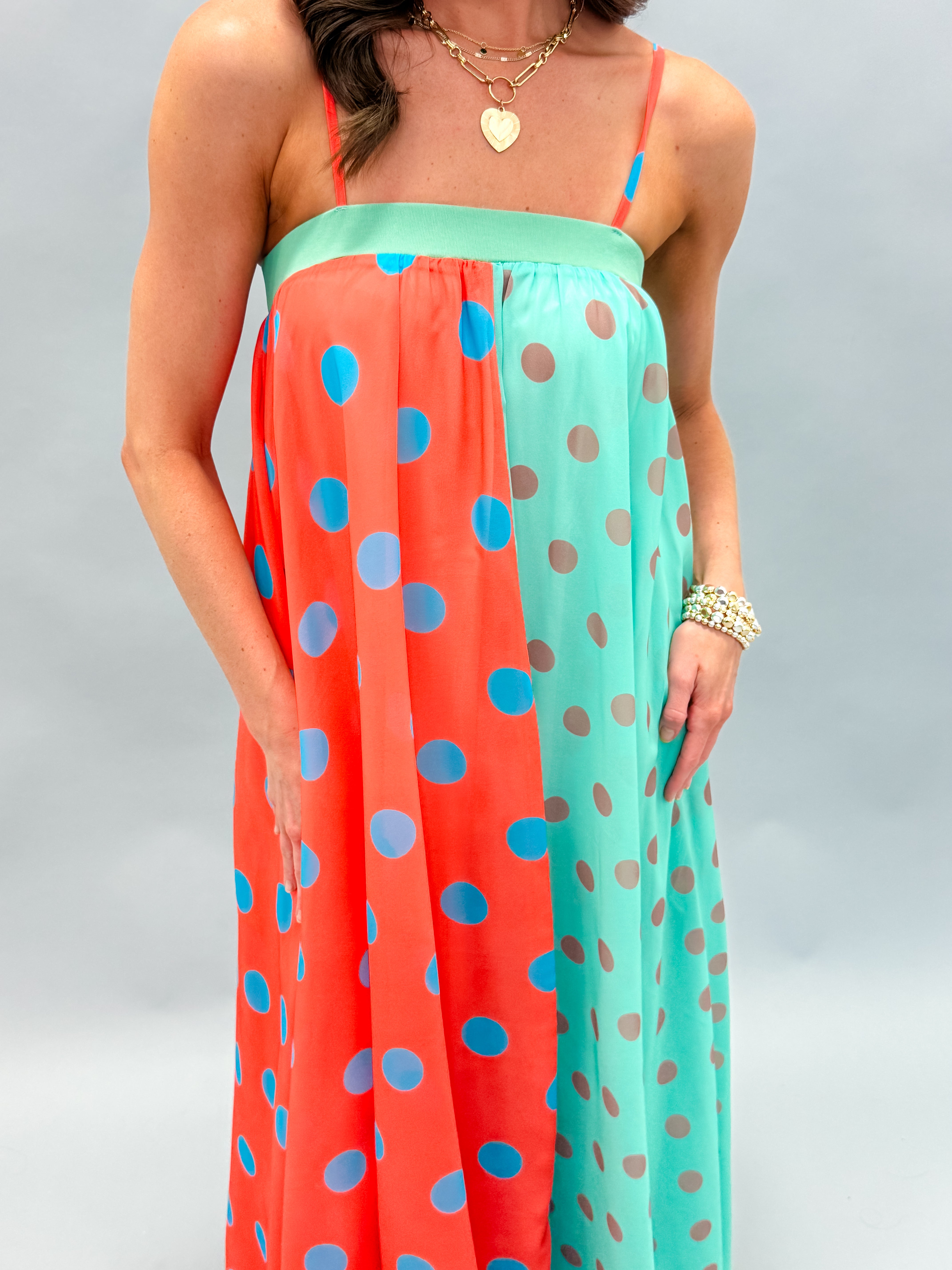 Brielle Polka Dot Maxi Dress