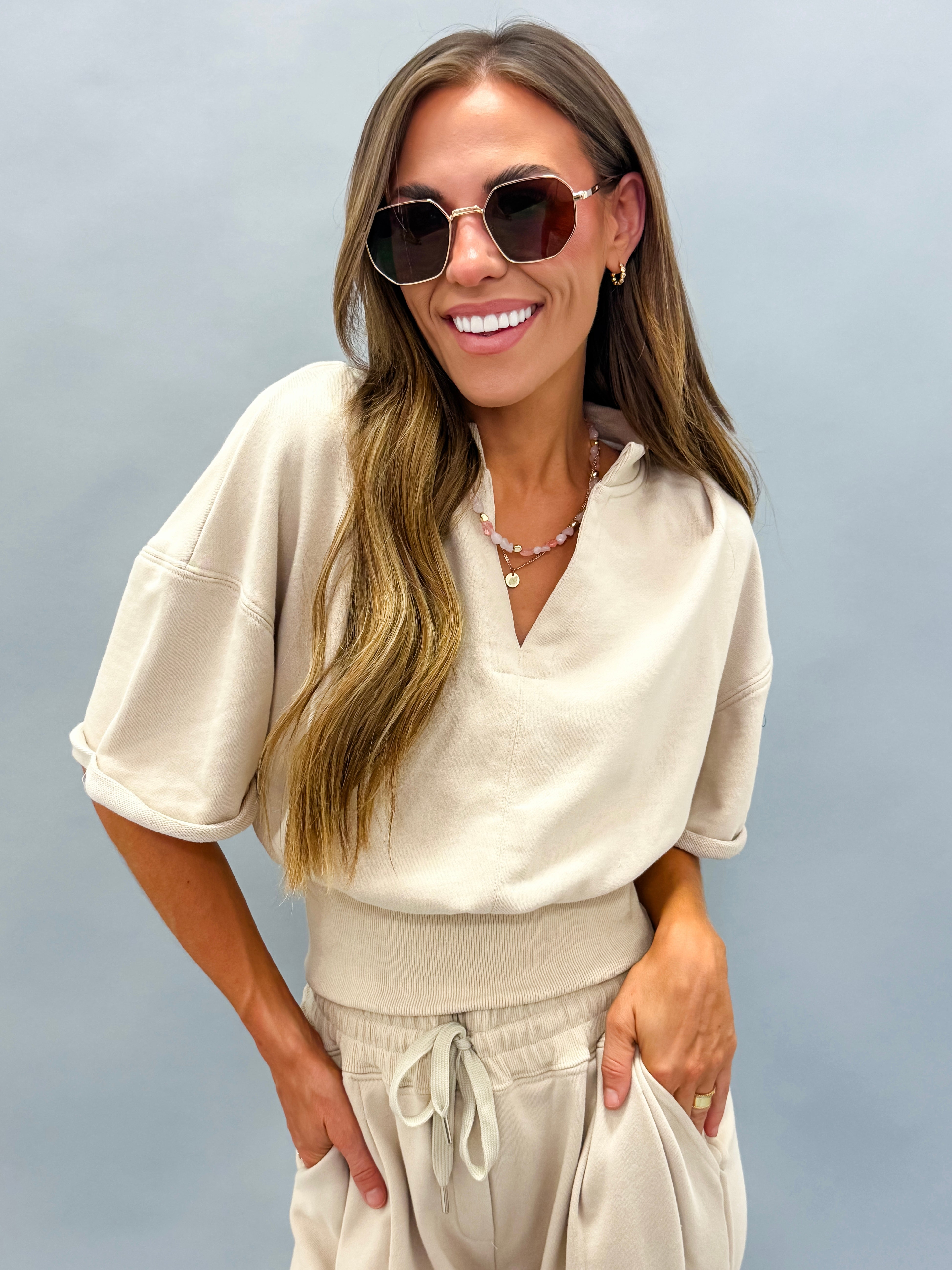 Brooke Cotton Terry Cropped Top