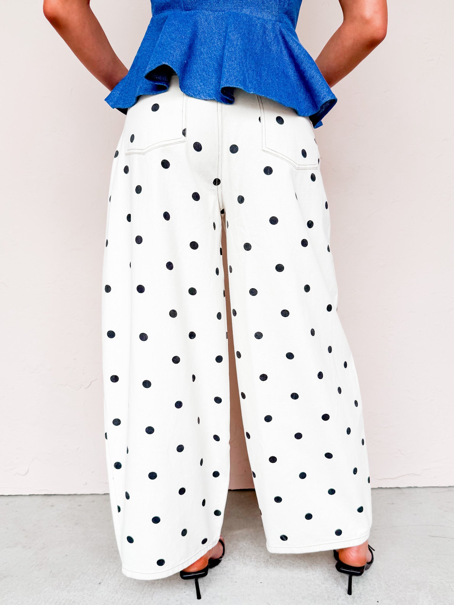 Caden Polka Dot Denim Pants