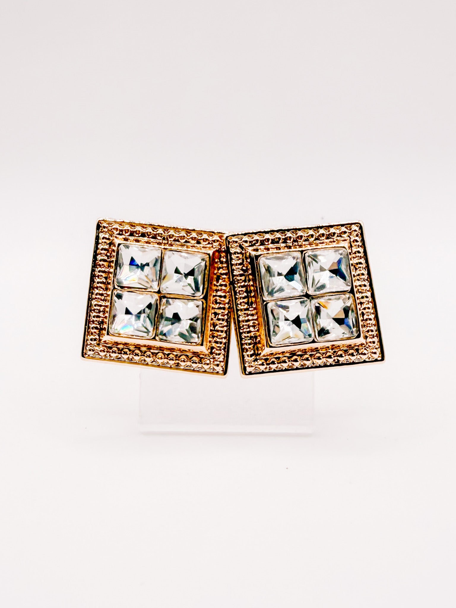 Camille Square Rhinestone Earrings