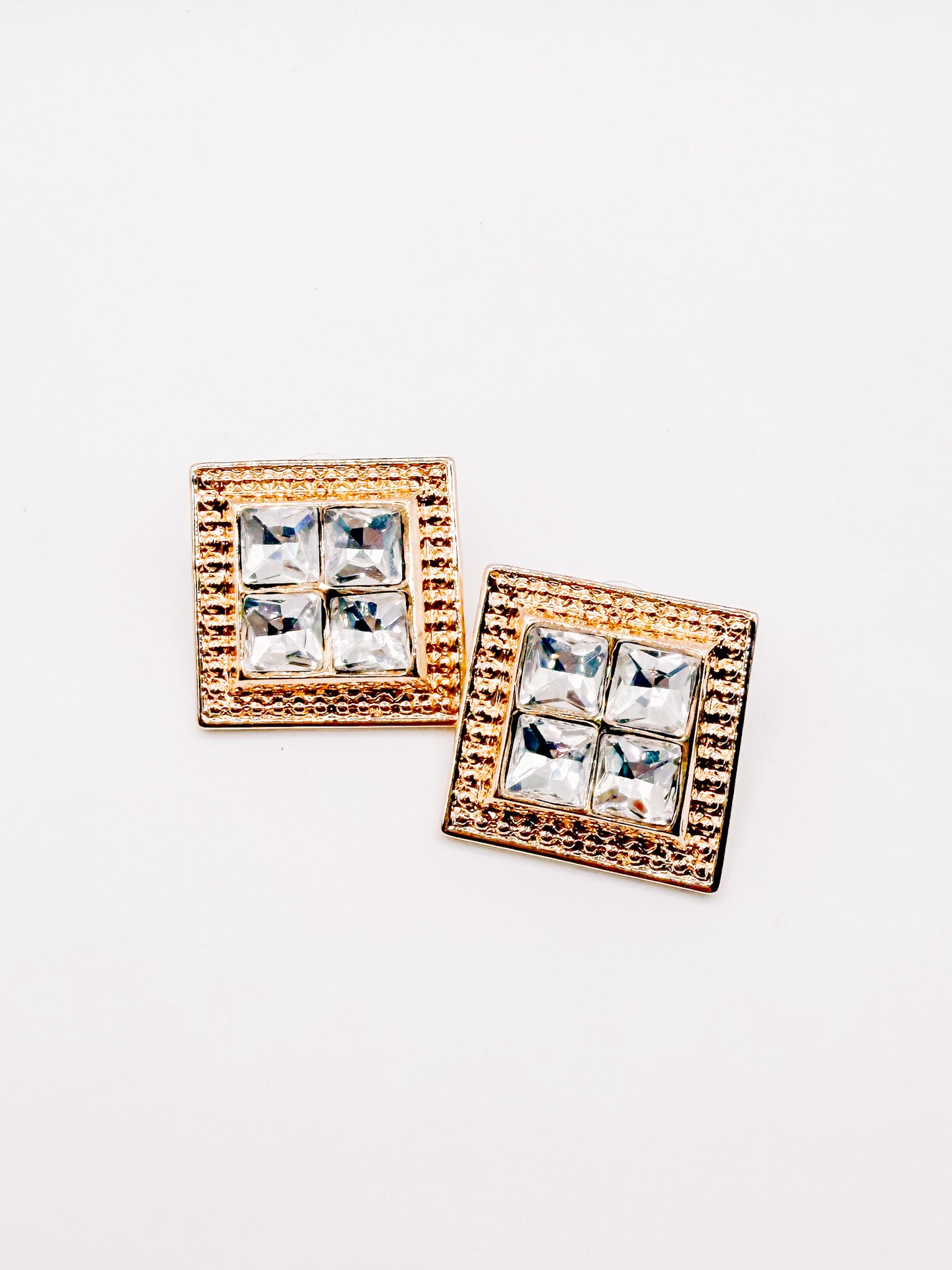 Camille Square Rhinestone Earrings