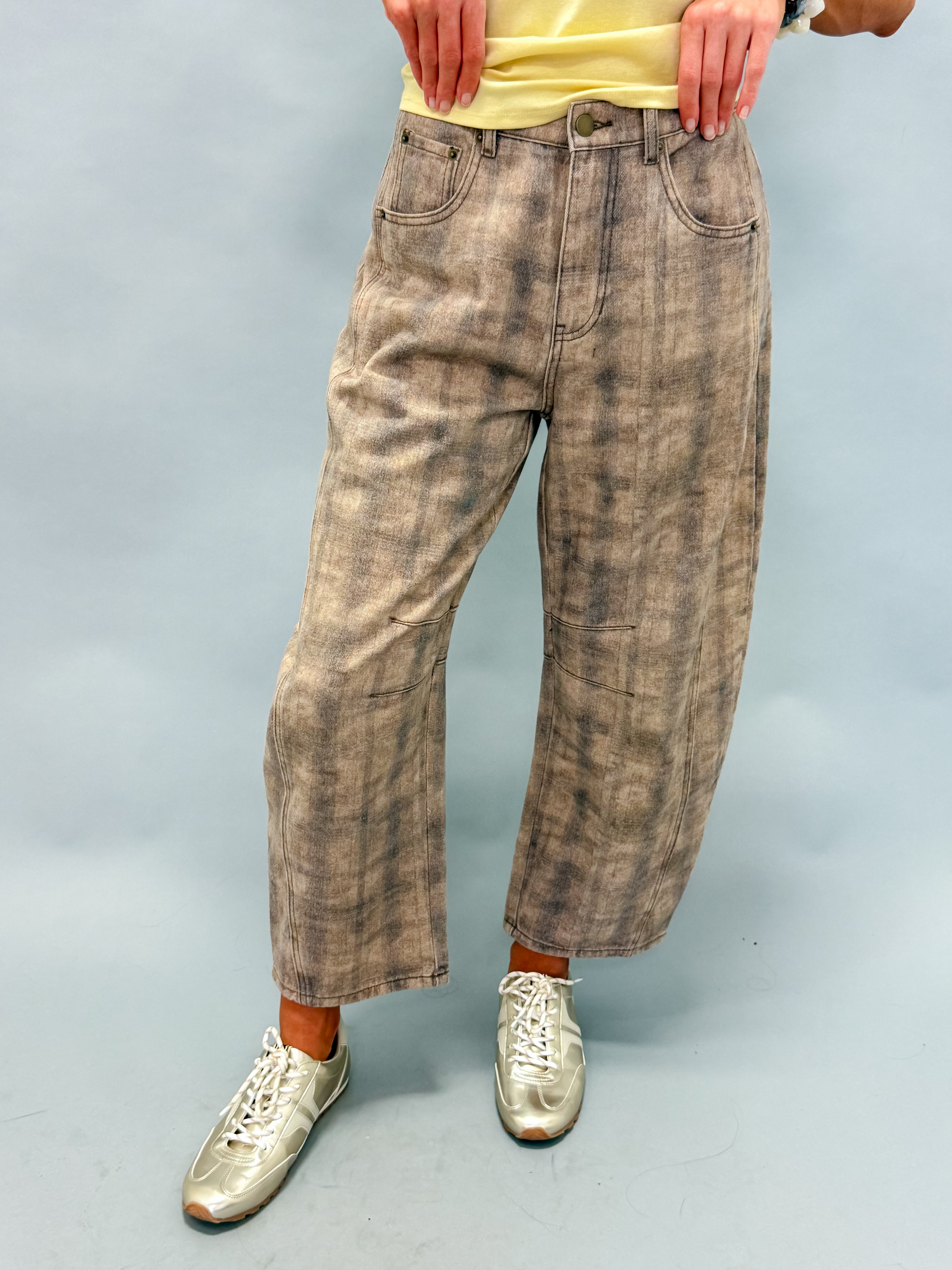 Carmella Plaid Barrel Pants