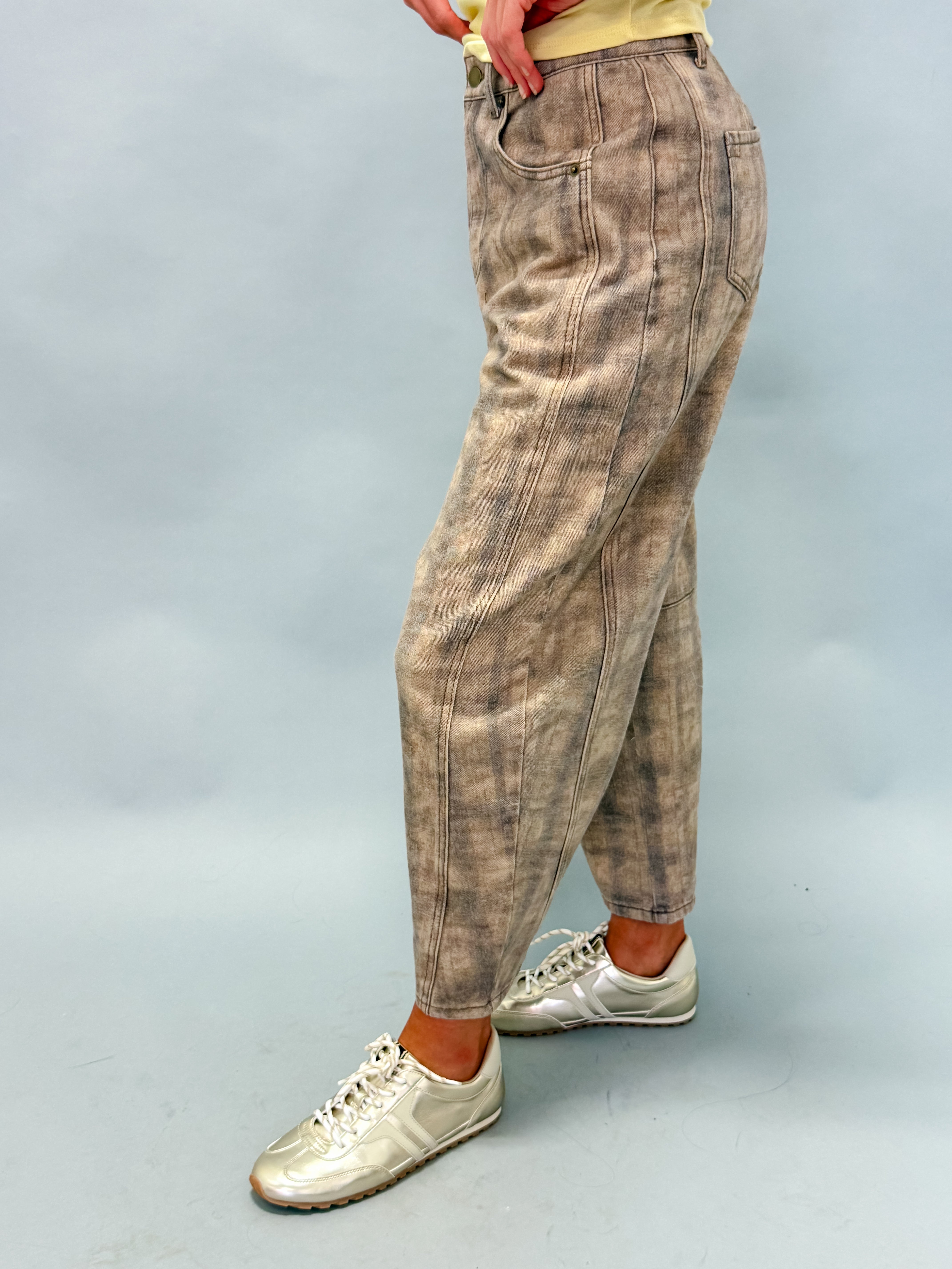 Carmella Plaid Barrel Pants