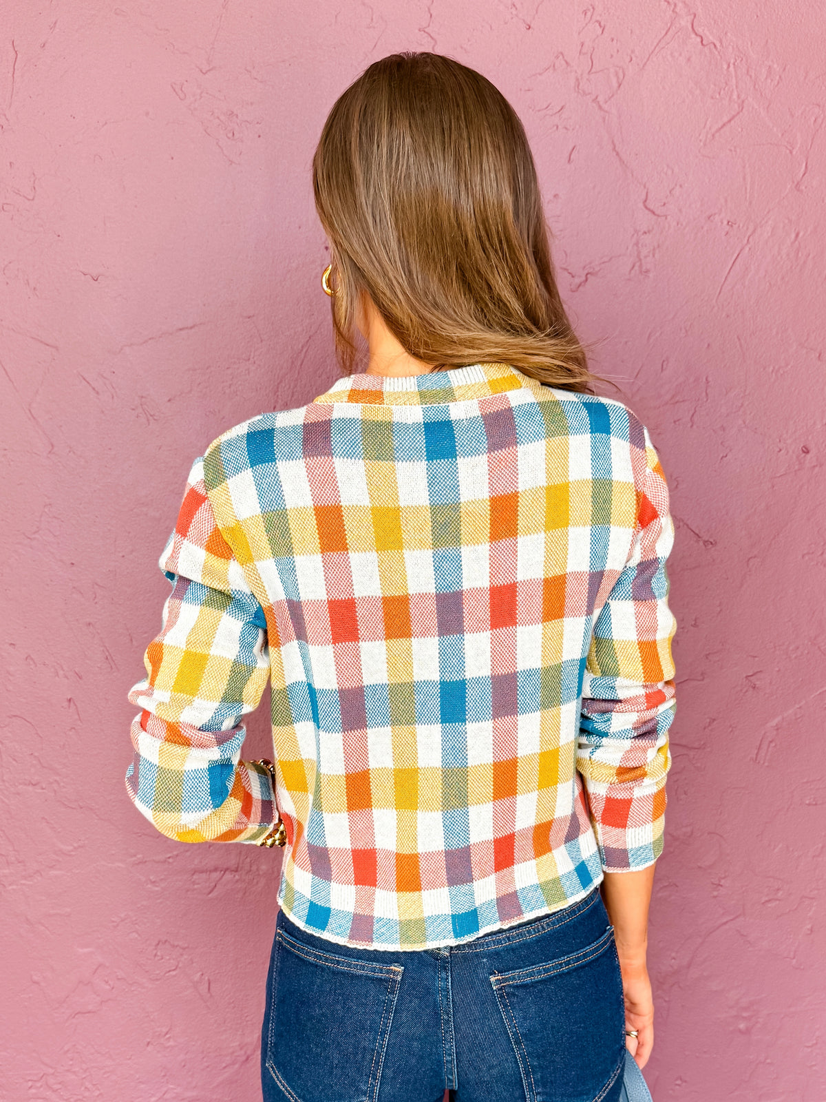 Carolyn Plaid Sweater Cardigan