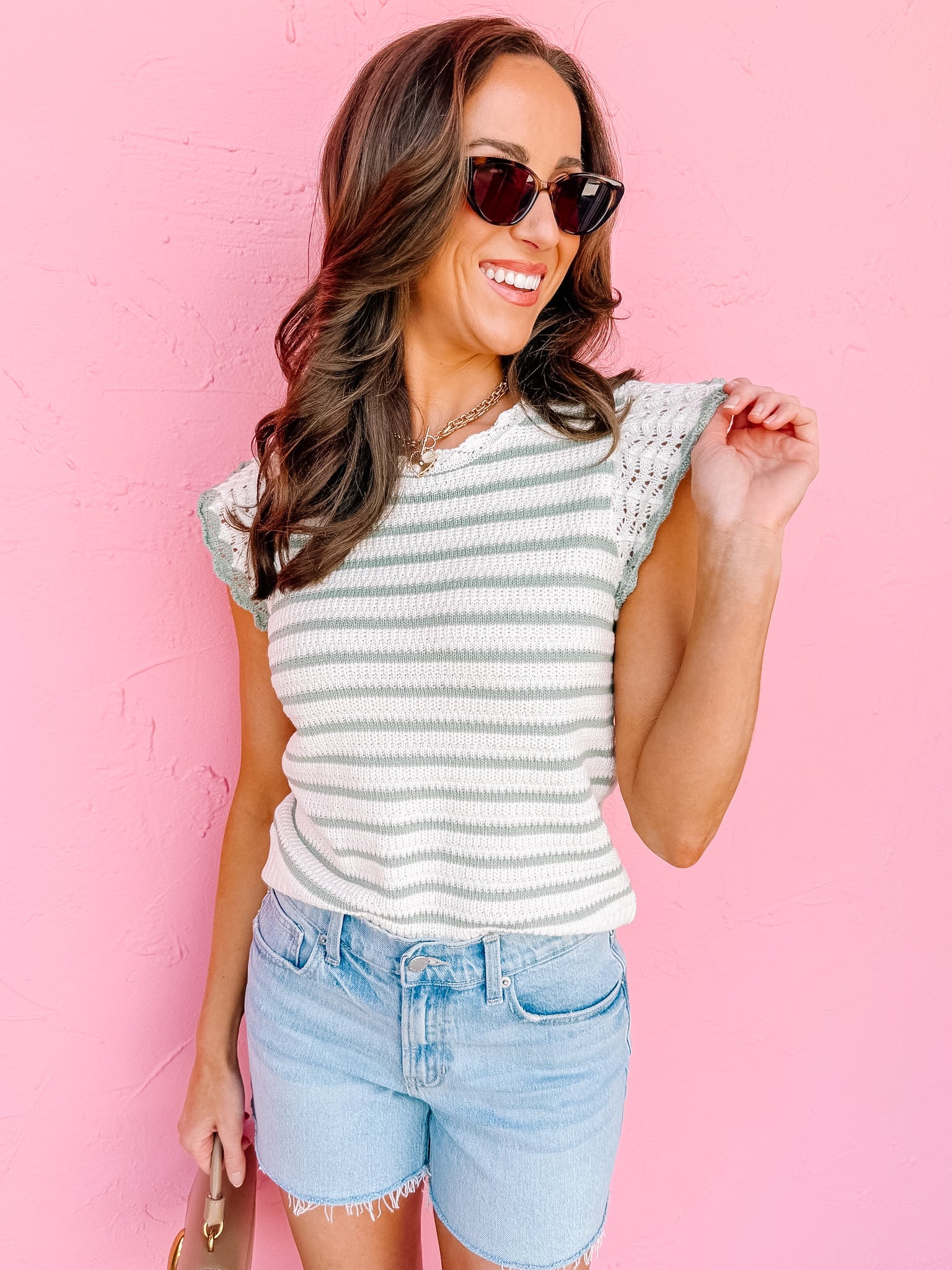 Cassidy Striped Ruffle Sleeve Top