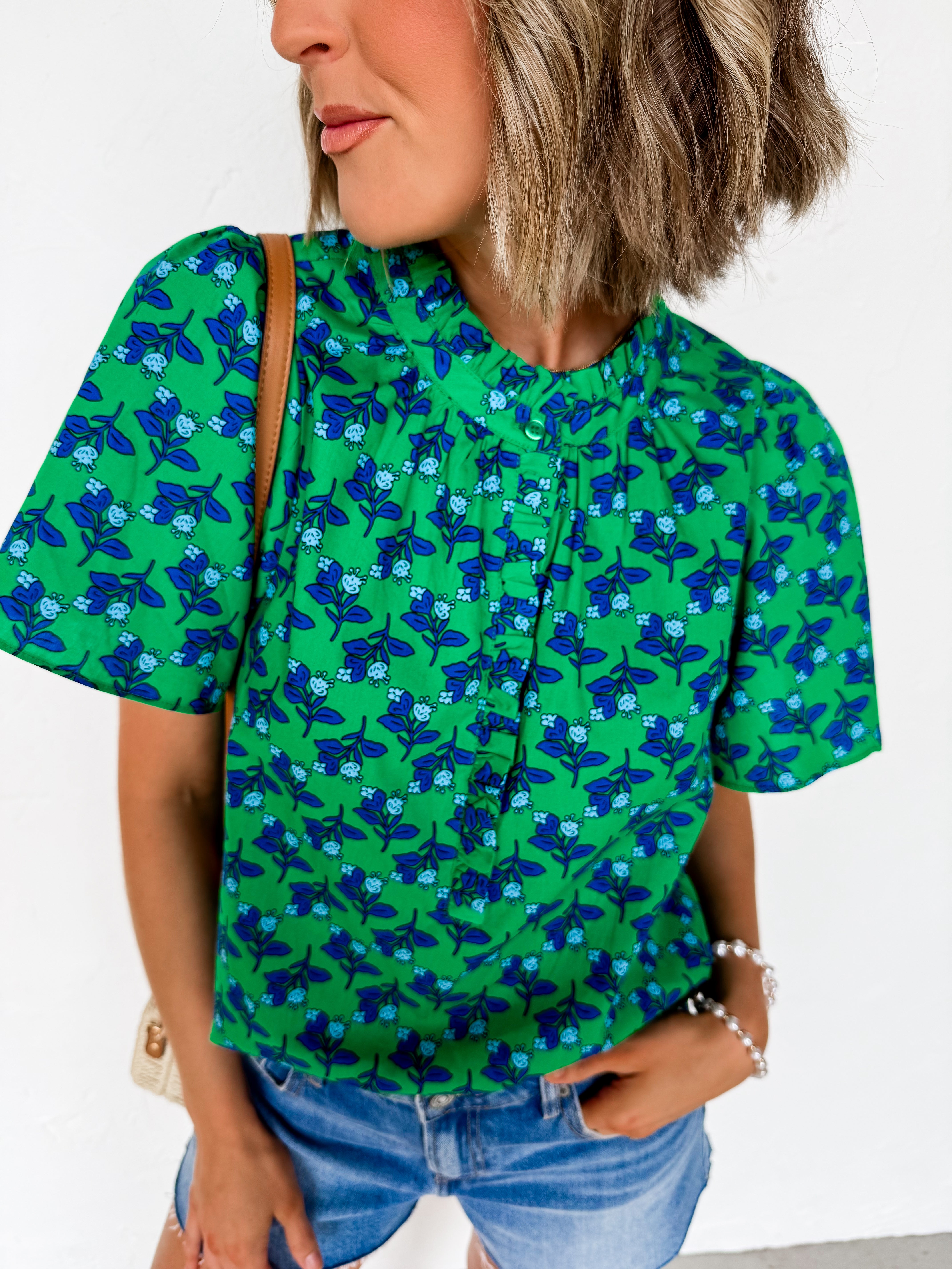 Cathy Floral Short Sleeve Top