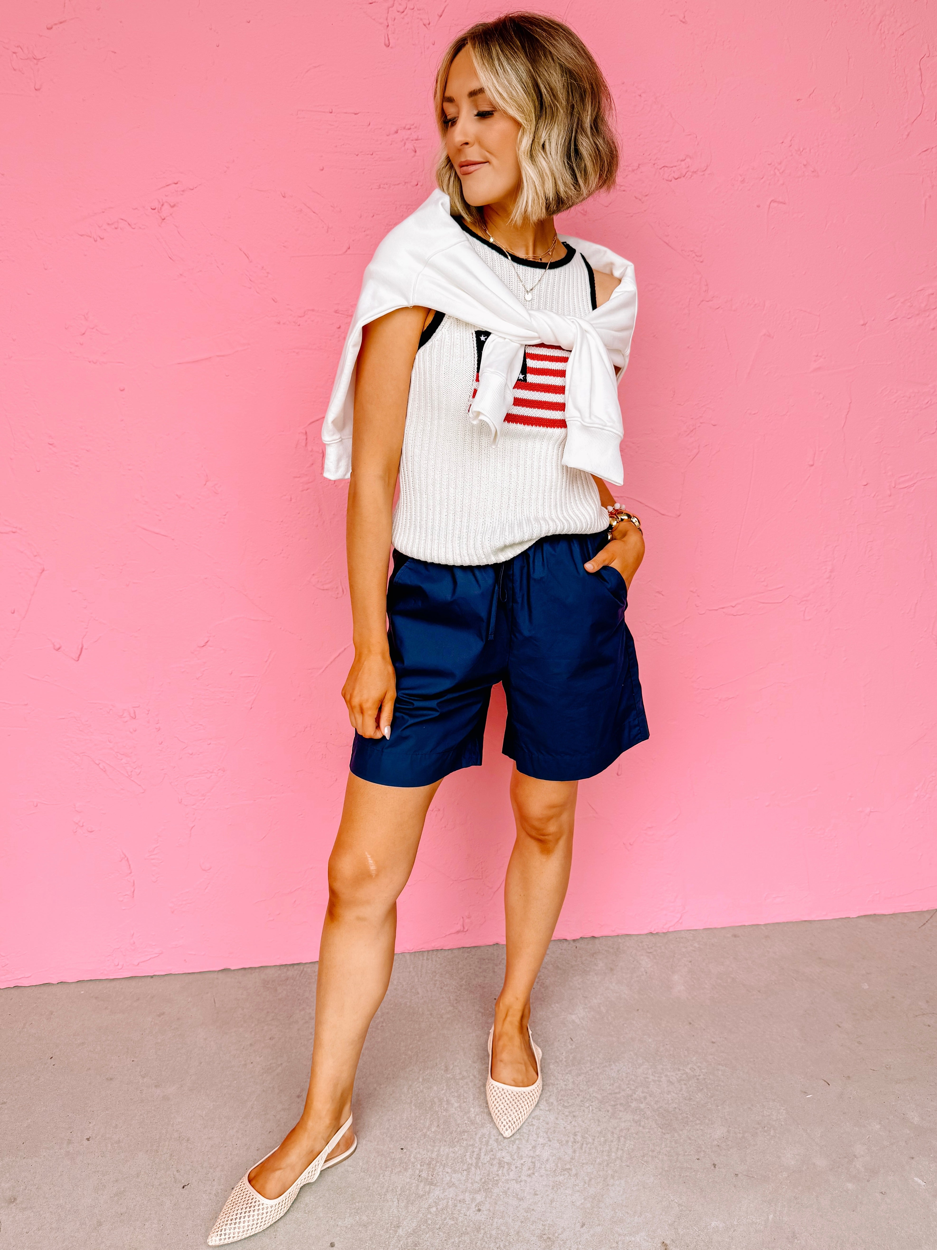 Jana Classic Pull On Shorts-Navy