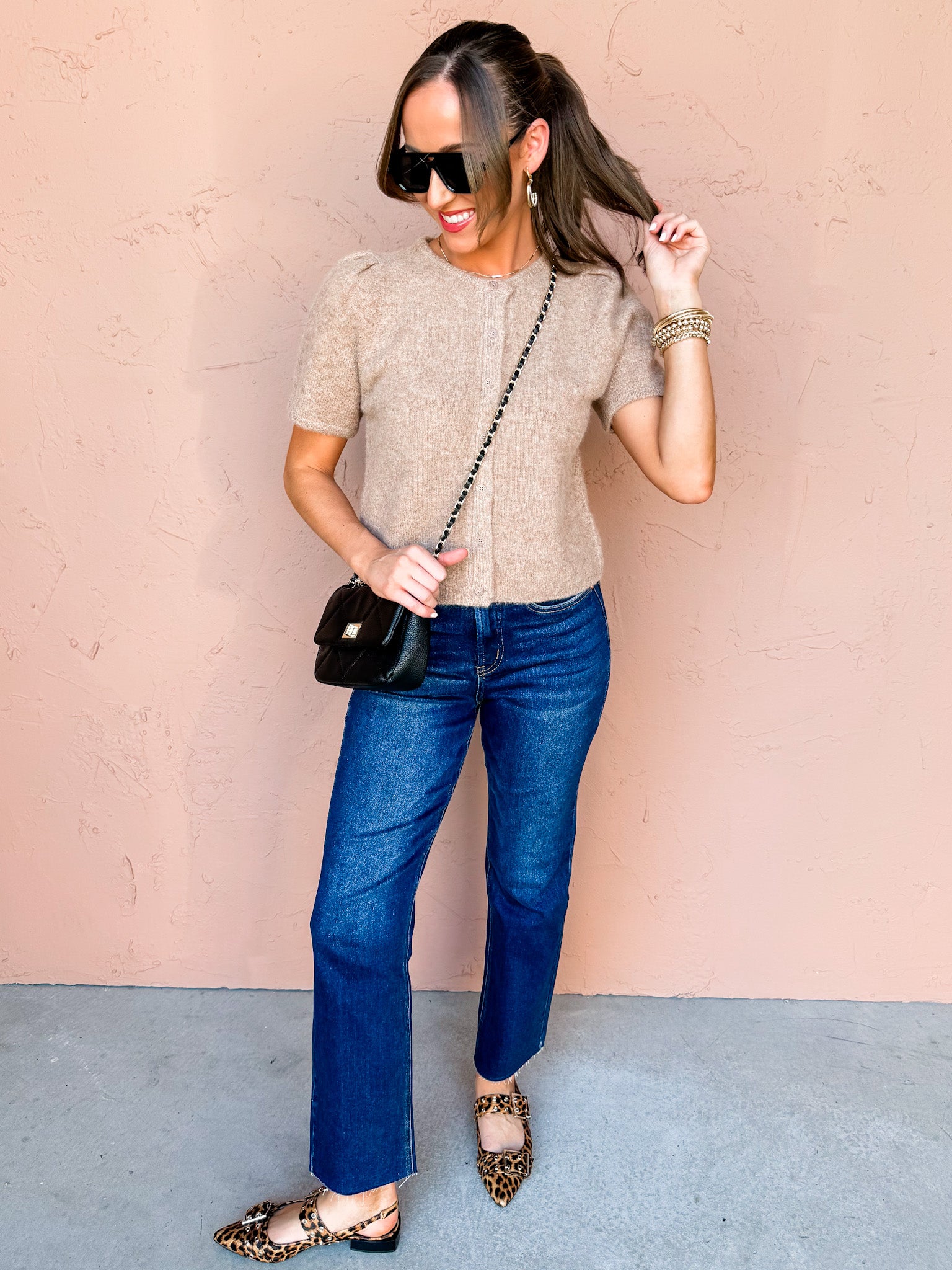 Chestnut Grove Puff Sleeve Cardigan