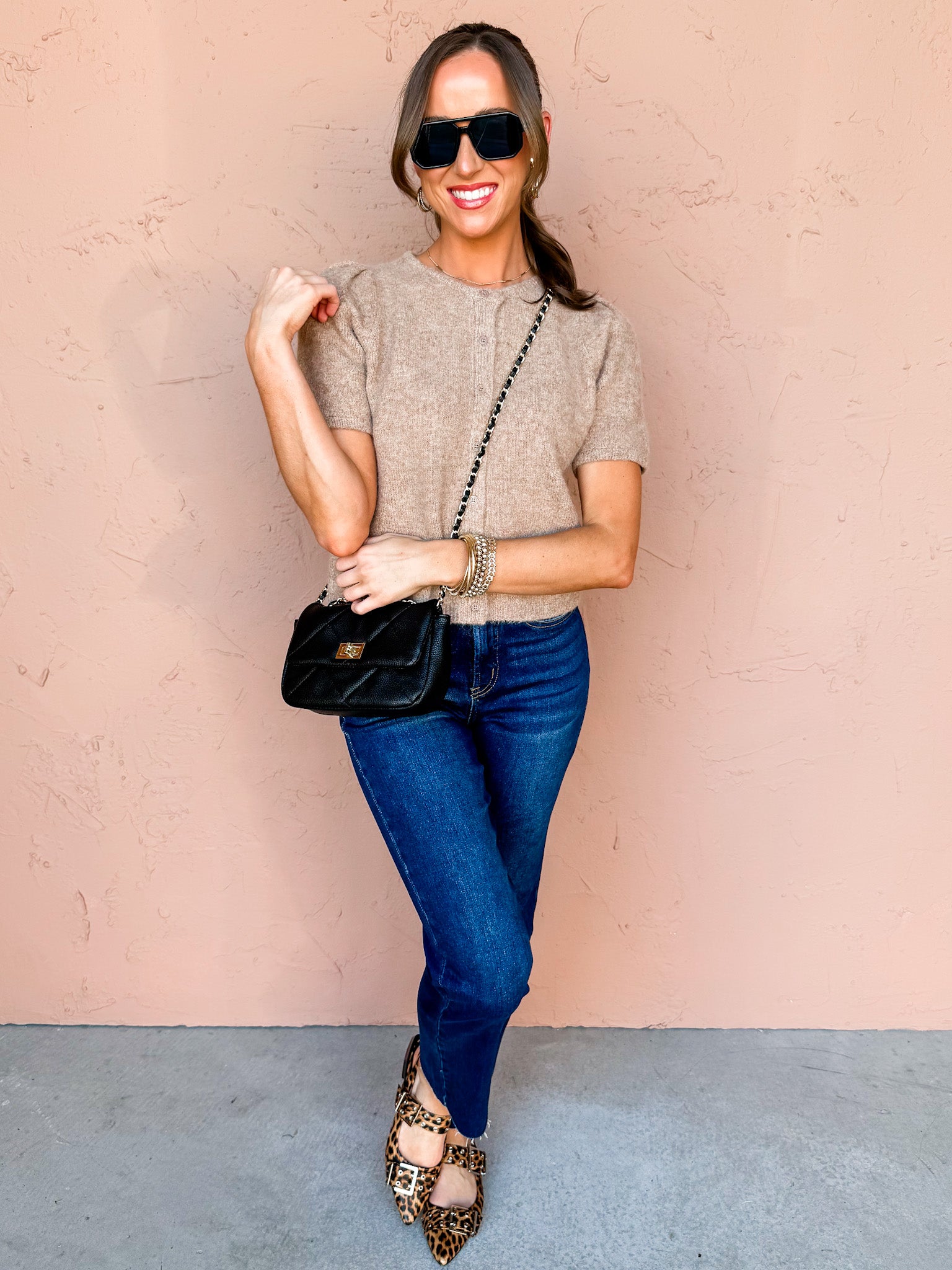 Chestnut Grove Puff Sleeve Cardigan