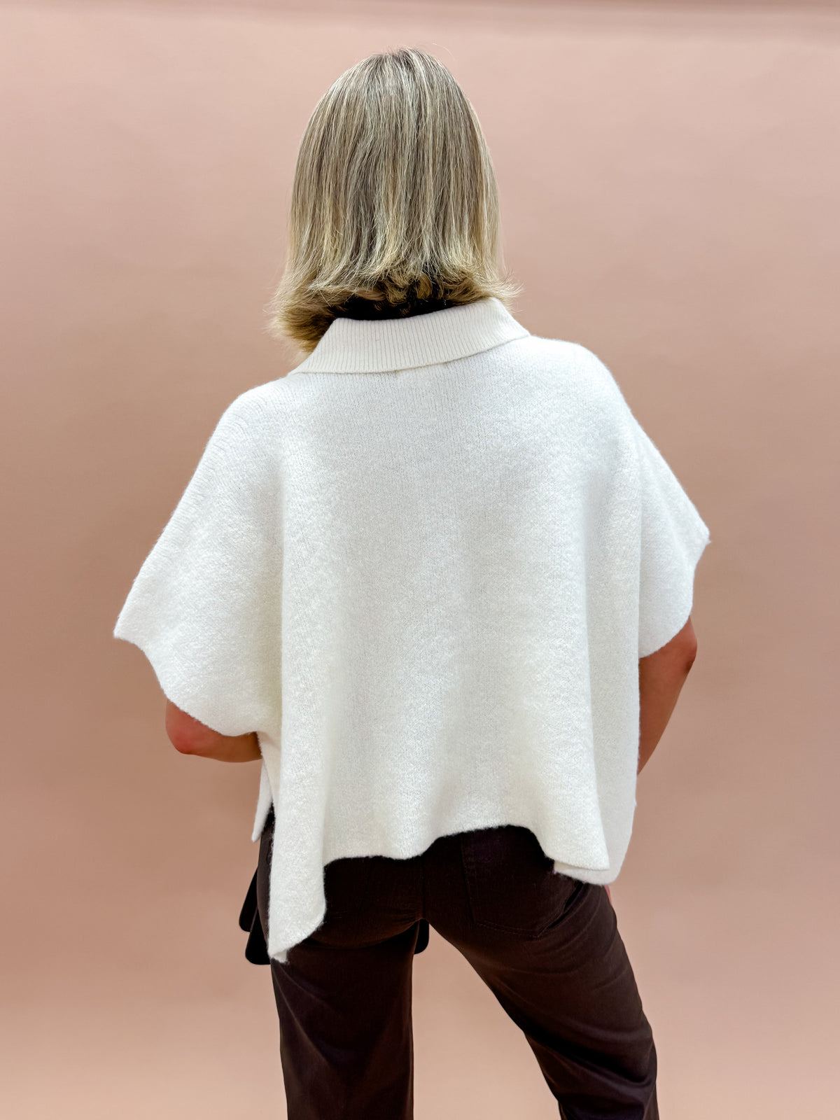 Cheyenne Button Up Cape Cardigan-Ivory