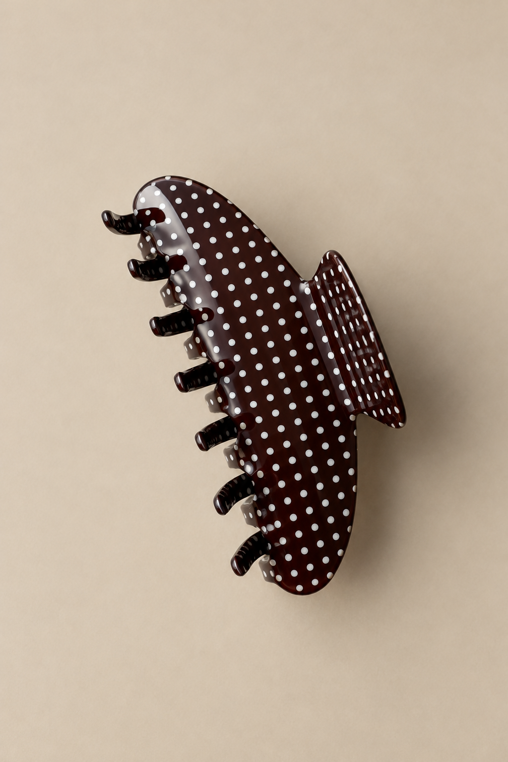 Chloe Polka Dot Hair Clip-Brown