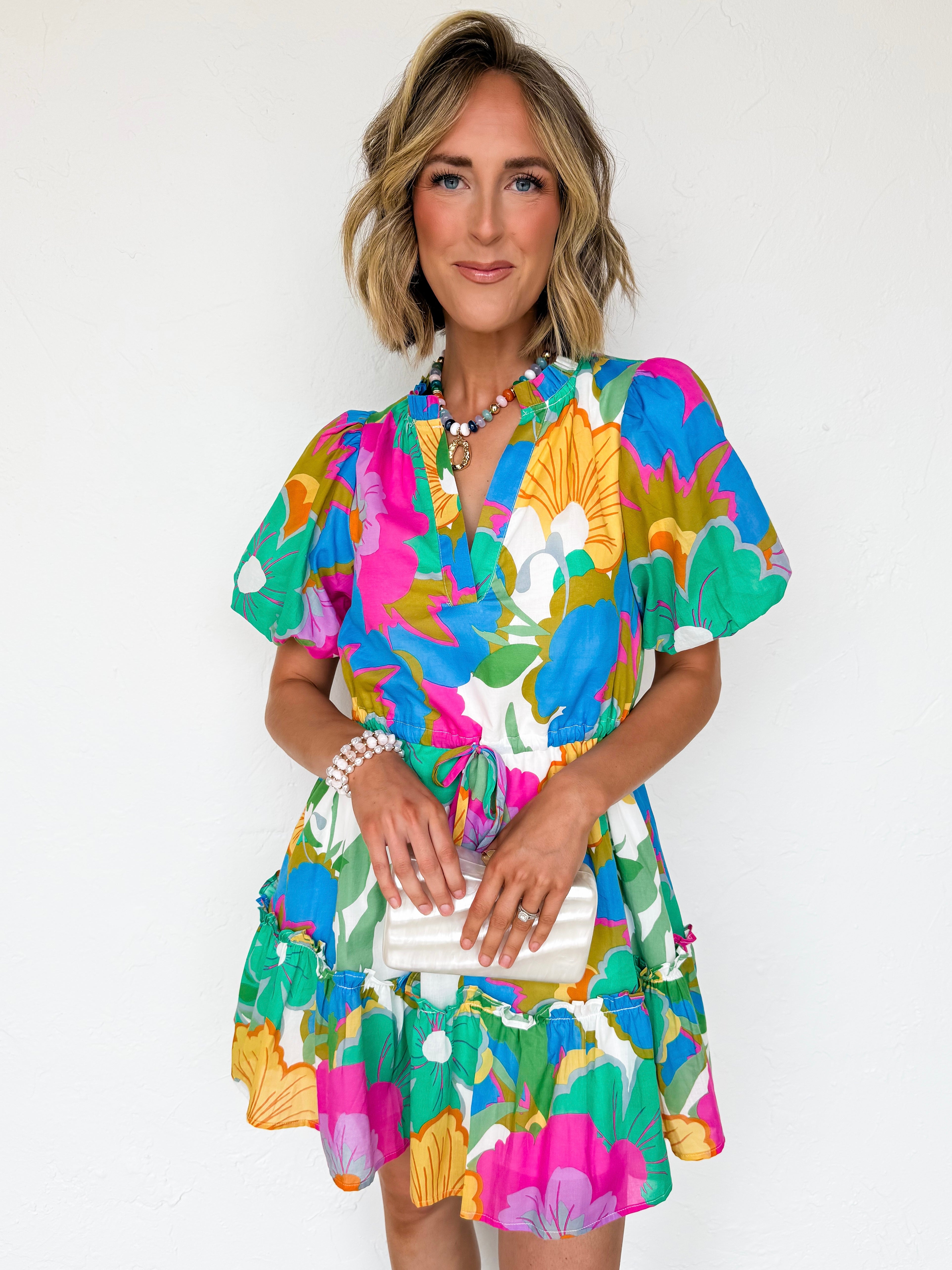 Christine Bubble Short Sleeve Mini Dress