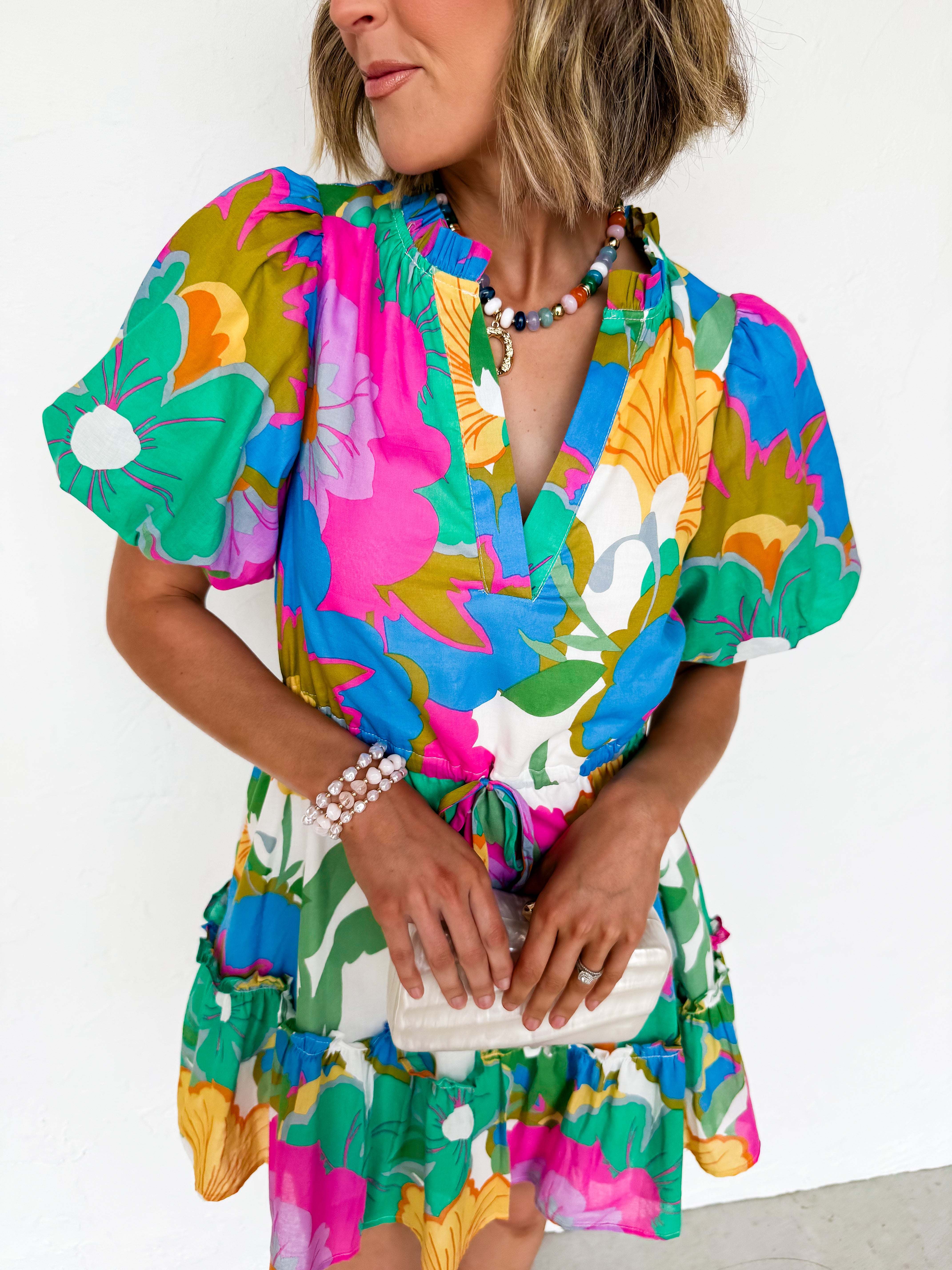 Christine Bubble Short Sleeve Mini Dress