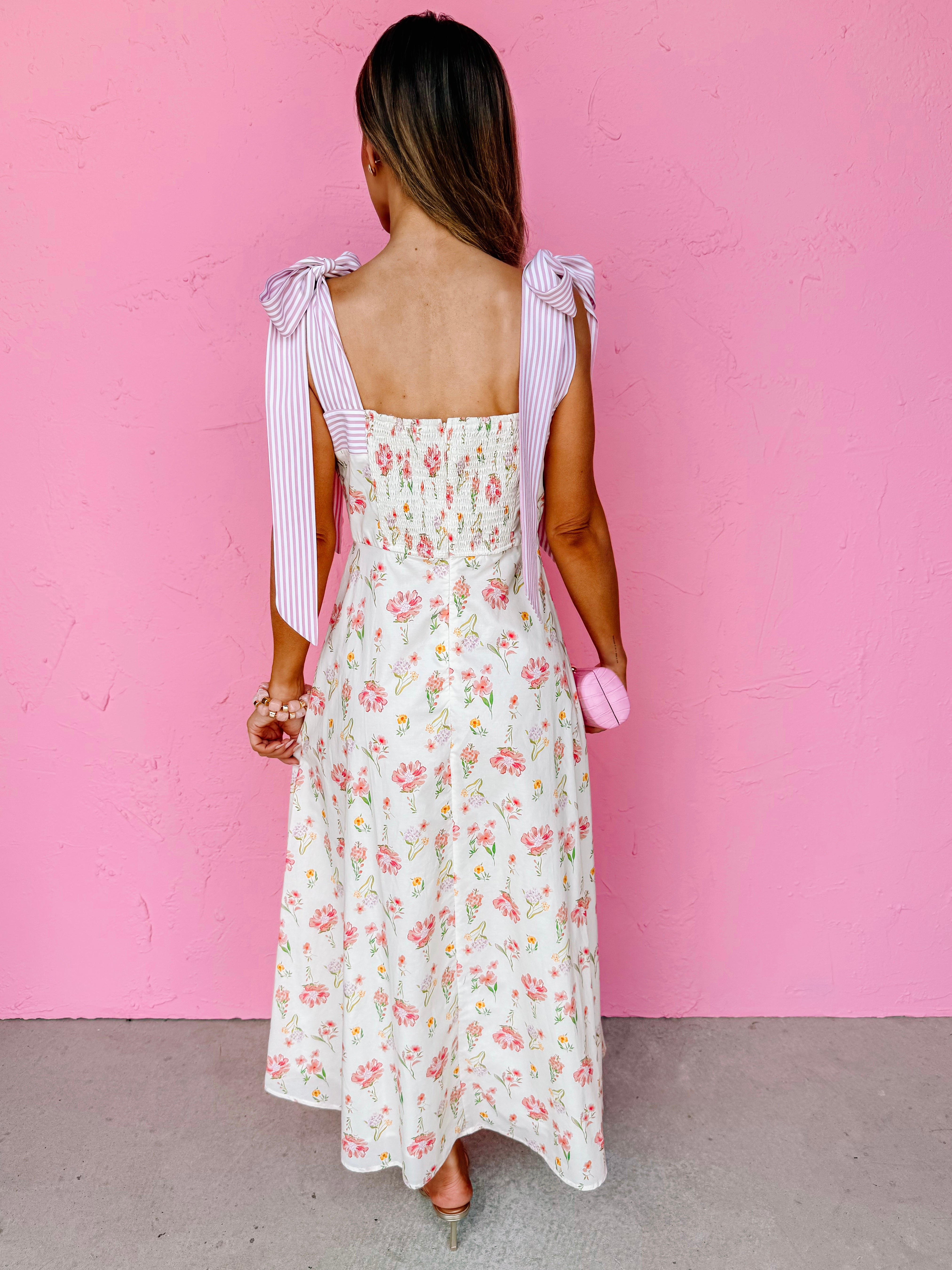 Christy Floral A Line Midi Dress