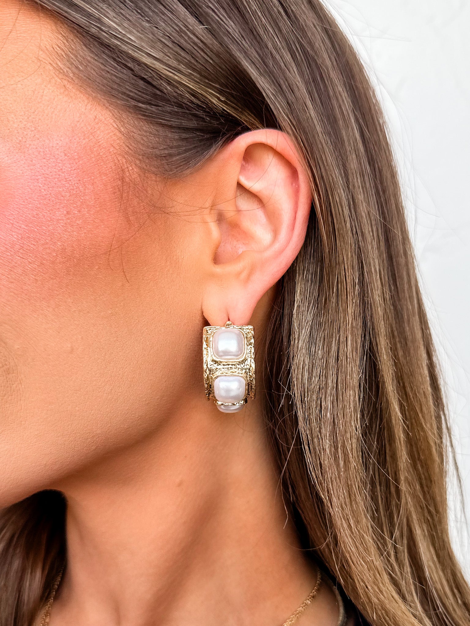 Clara Pearl Hoop Earrings