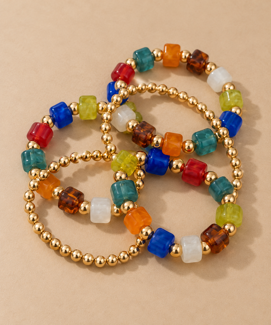 Connie Colorful Multi Strand Stretch Bracelet Set