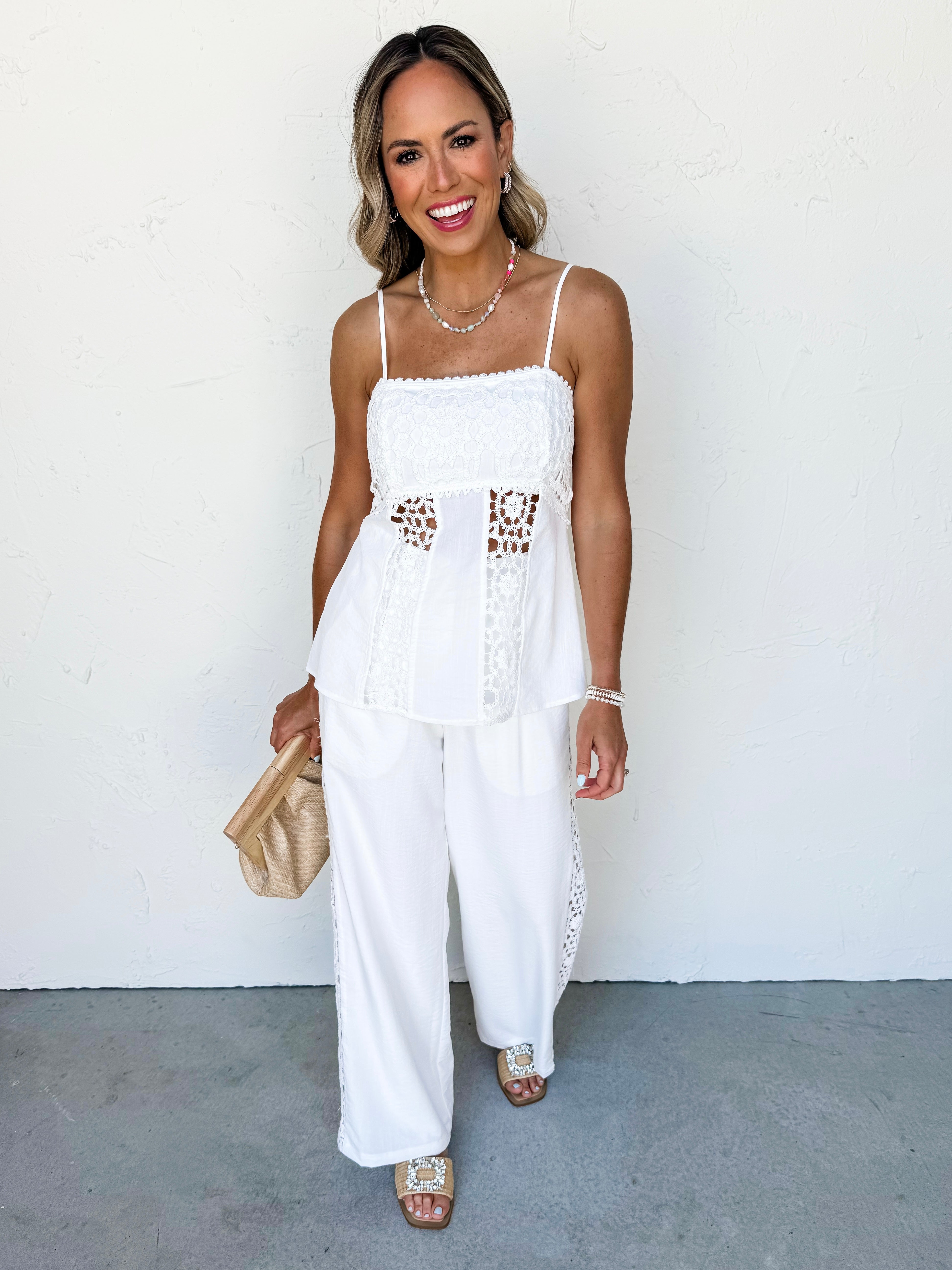 Contemporary Vibe Crochet Pants-Off White