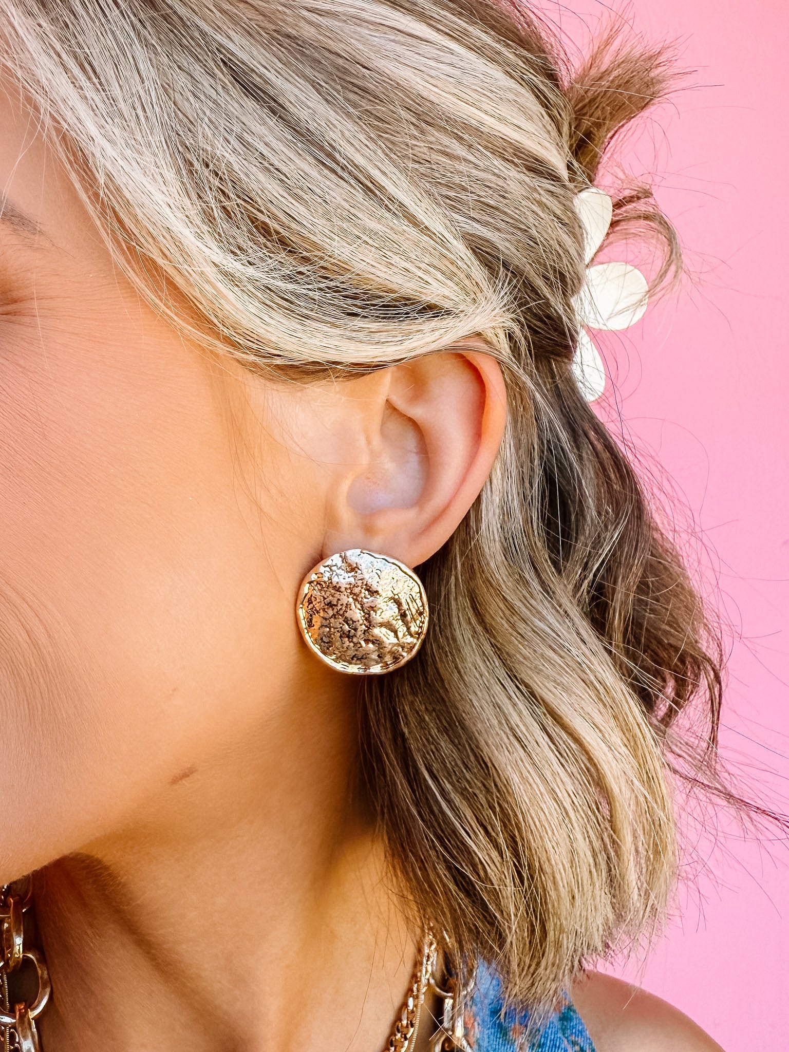 Cordelia Hammered Gold Earrings