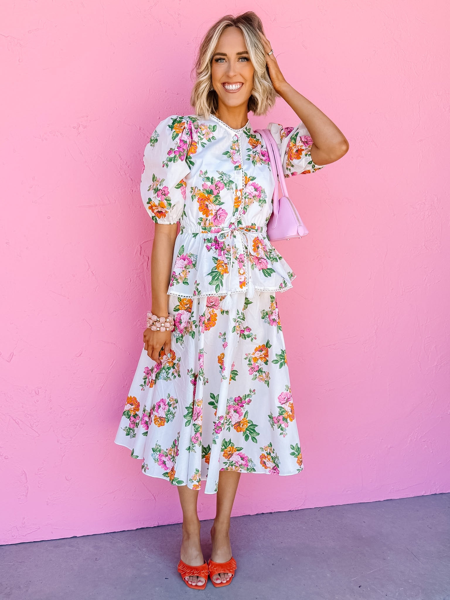 Naomi Pleated Floral Skirt