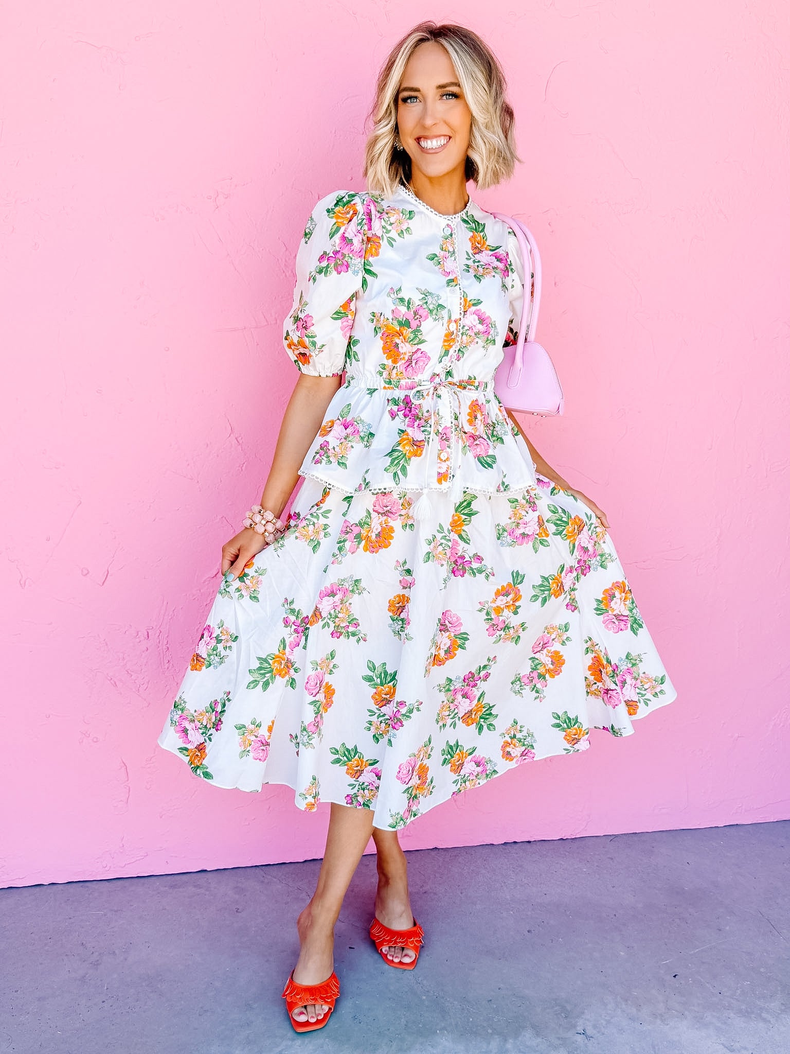 Corrine Floral Button Front Top