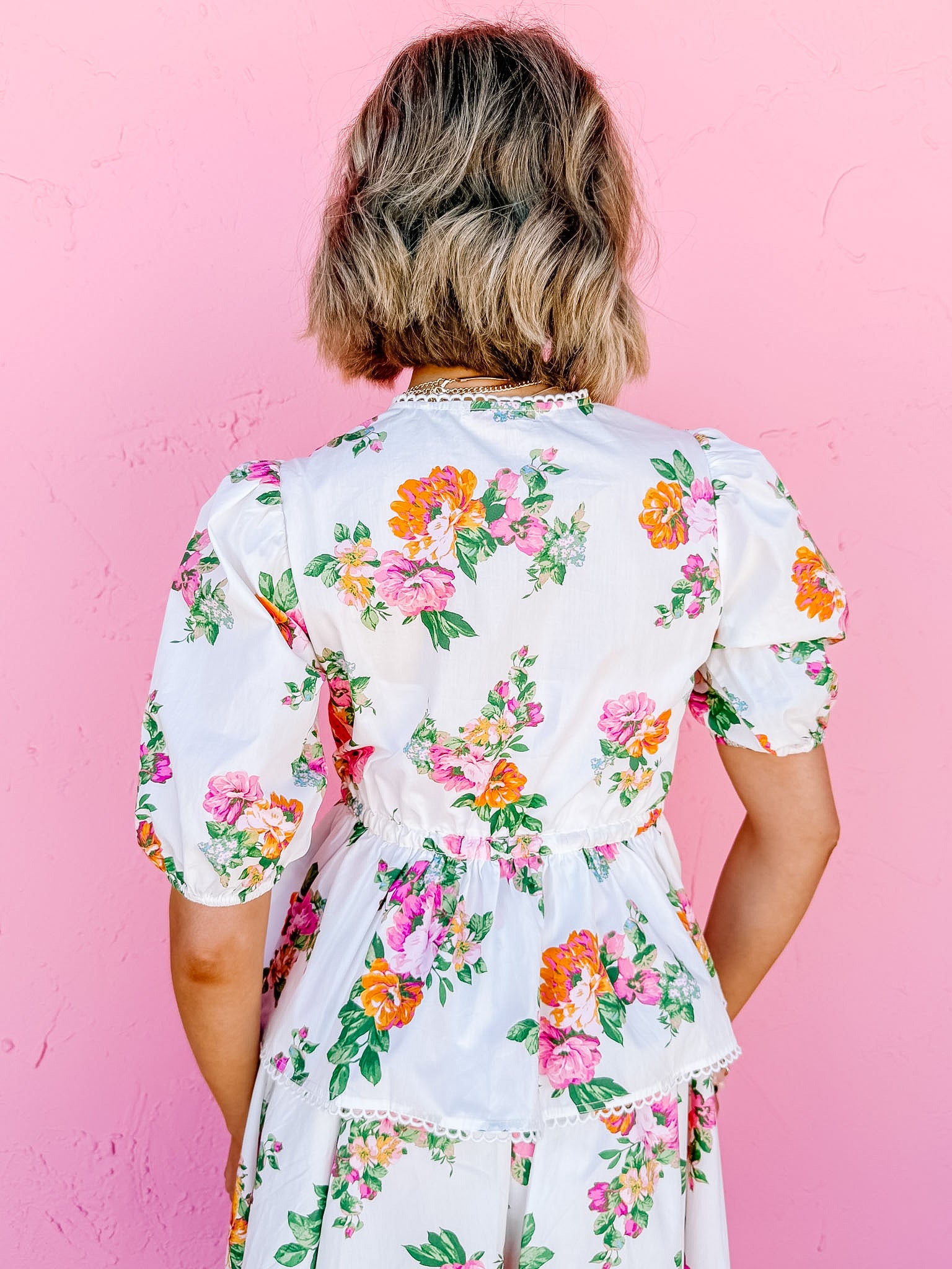 Corrine Floral Button Front Top