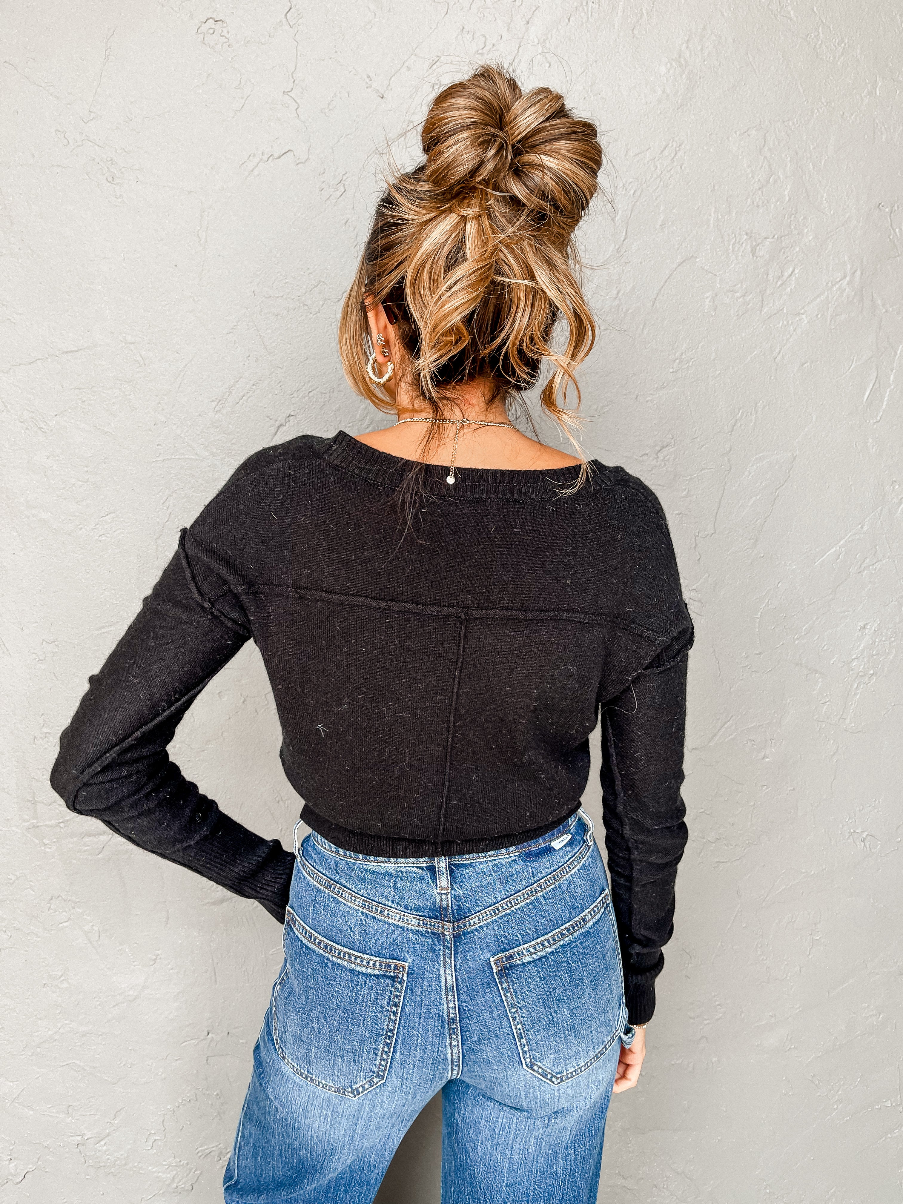 Crawford V Neck Cropped Sweater