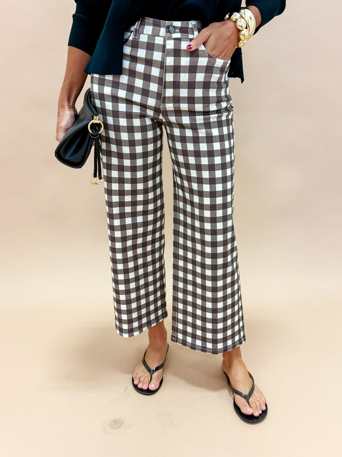 Dani Wide Leg Jean-Brown Combo