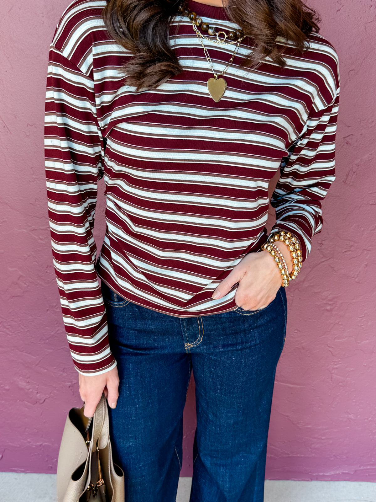 Daniella Striped Long Sleeve Top