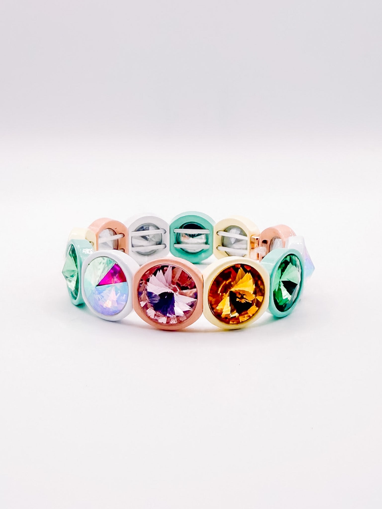 Deenie Round Gemstone Stretch Bracelet