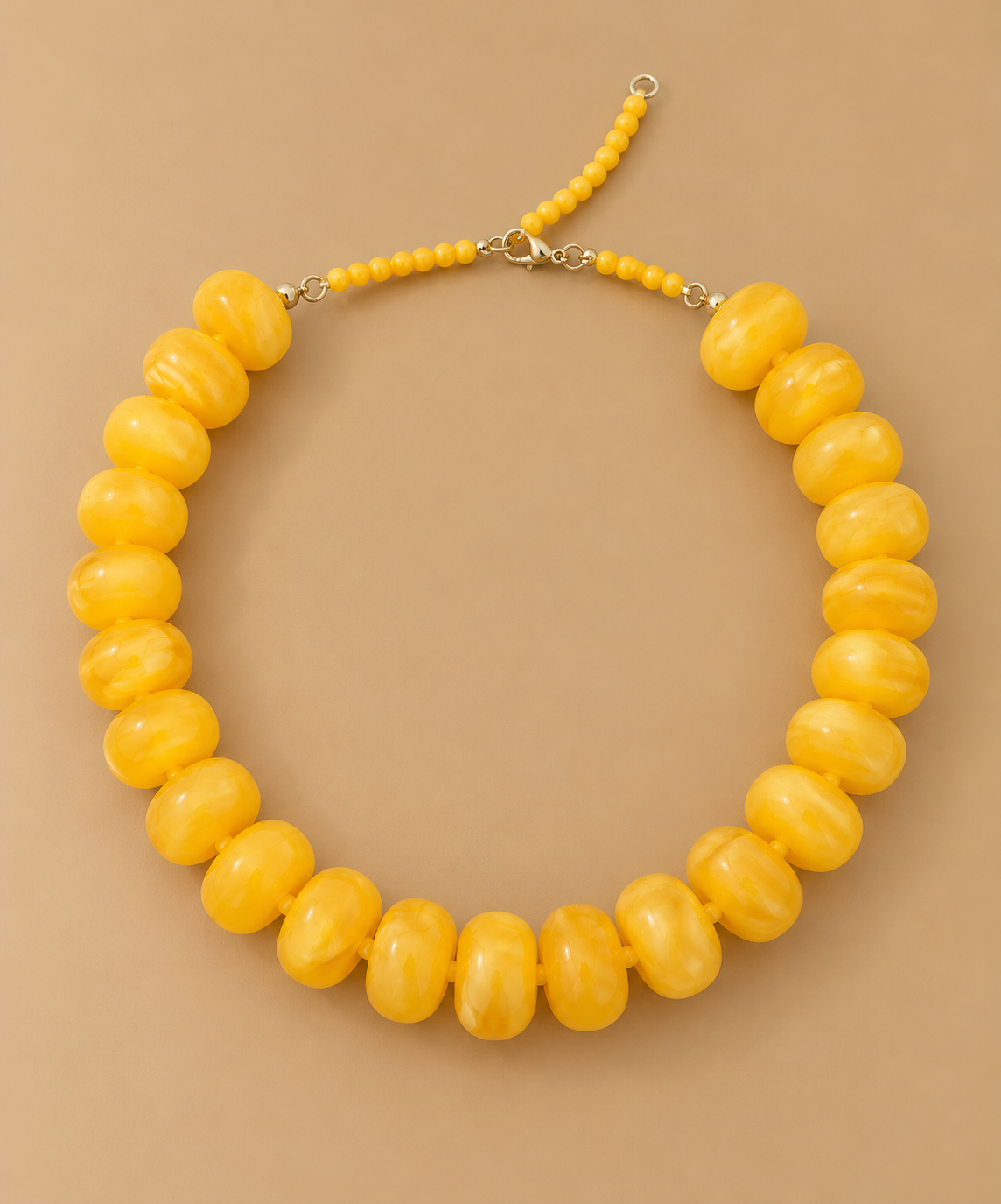 Diana Chunky Beaded Necklace-Yellow