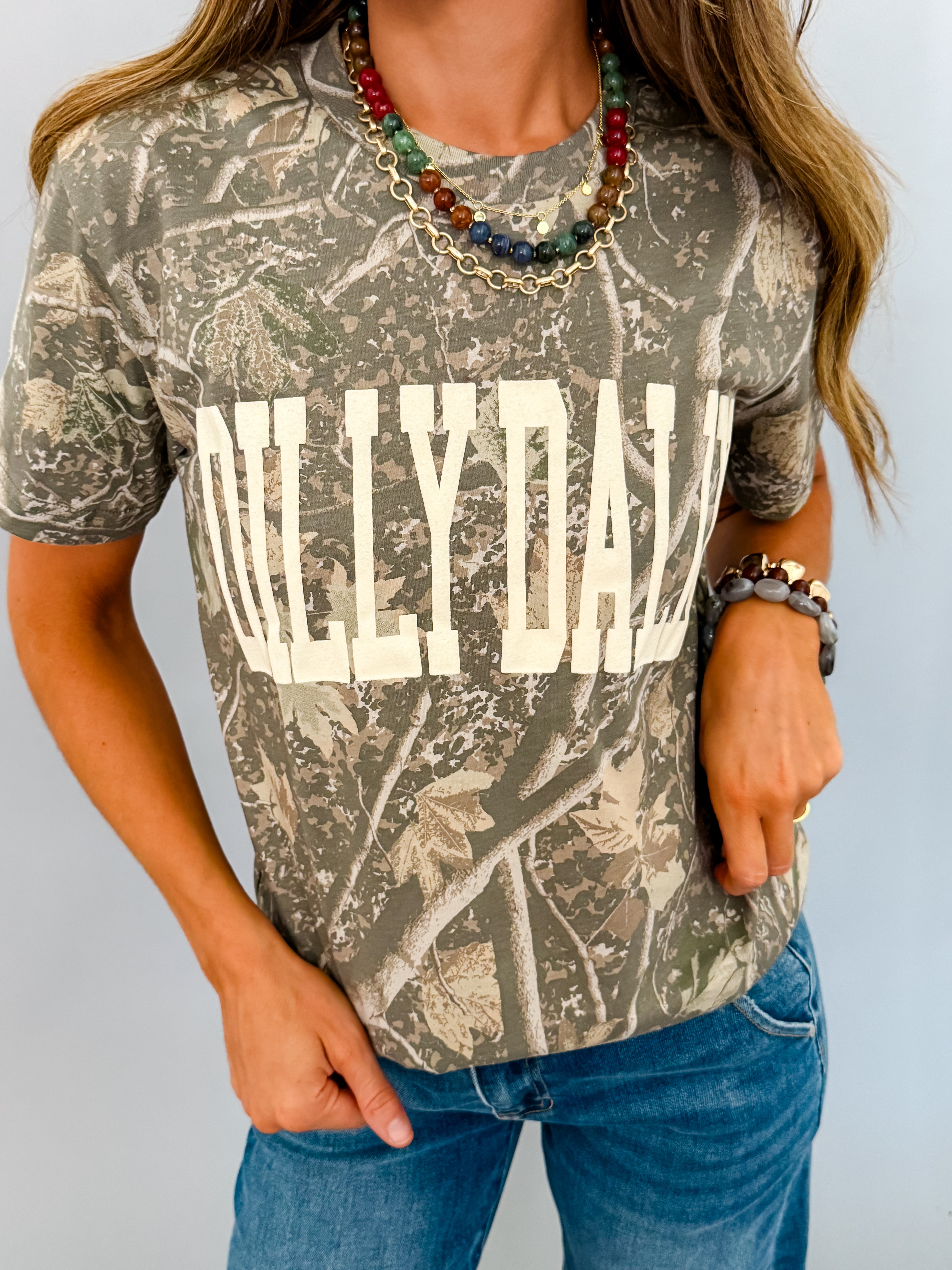 Dilly Dally Camo Graphic Tee