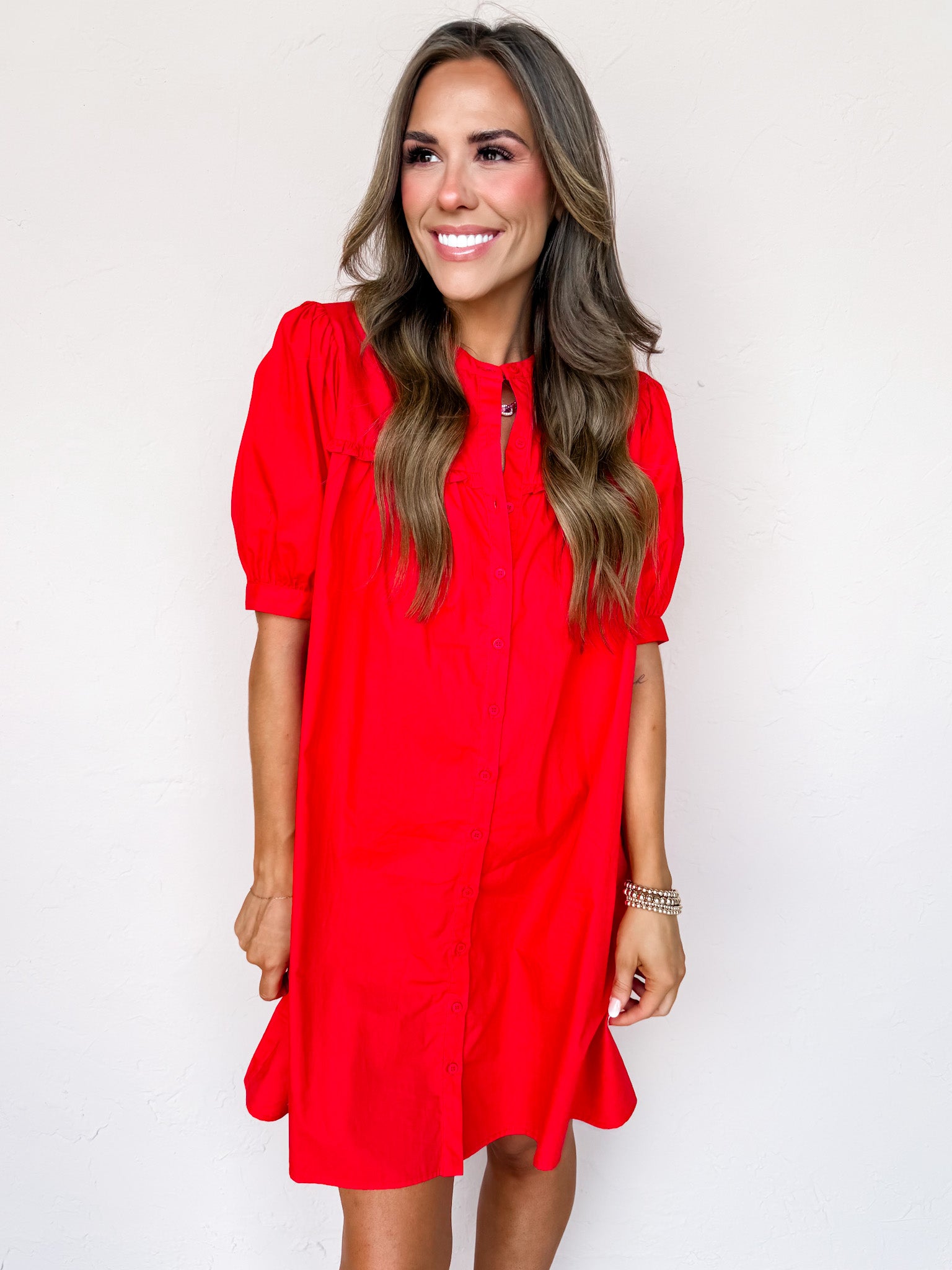 Downtown Darling Button Front Mini Dress